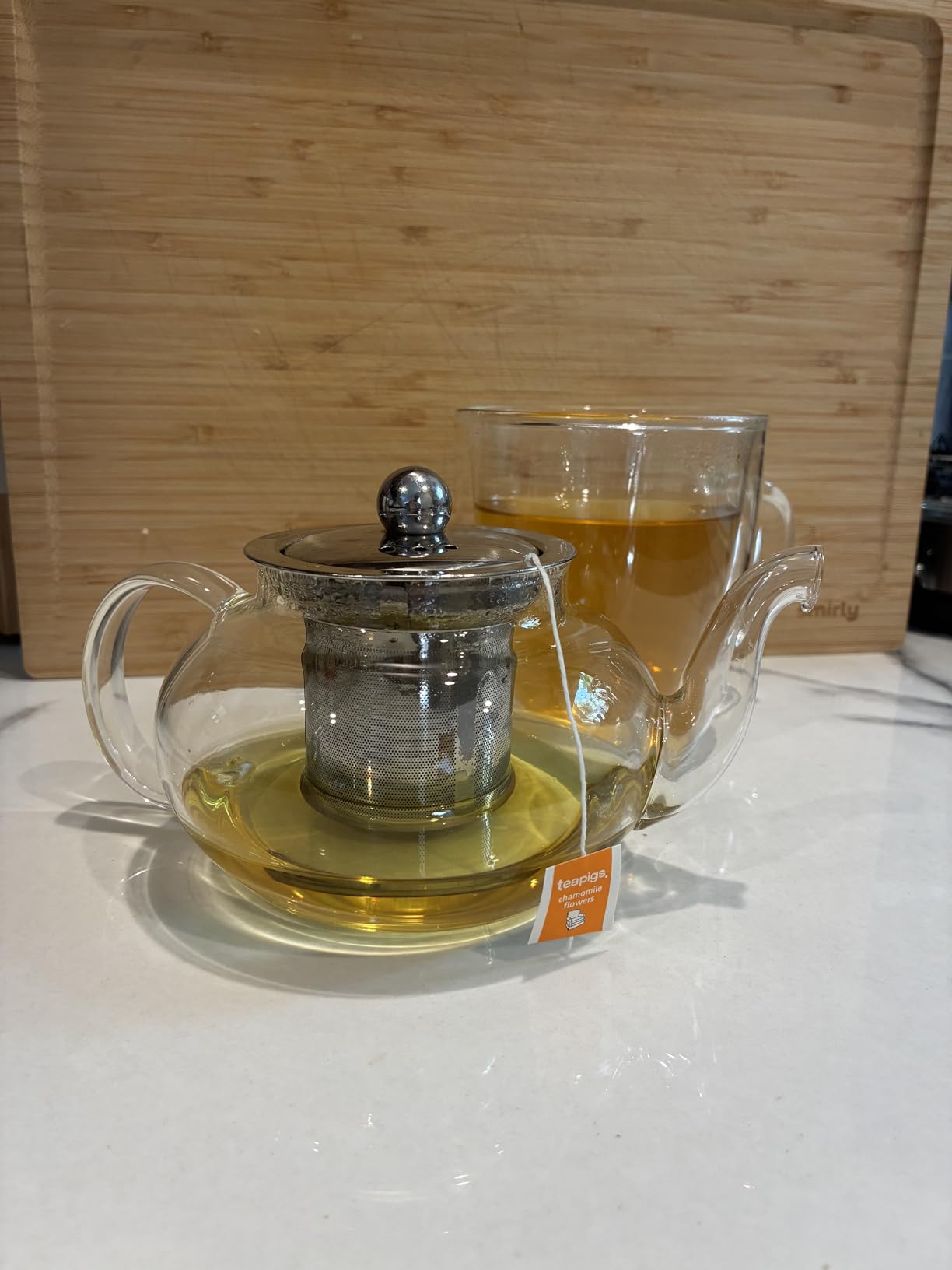 Glass Teapot with Removable Infuser, 20 oz/600ml Glass Tea Pot Small Borosilicate Tea Steeper Kettle with Loose Leaf Tea Strainer For Flower Blooming Tea, ClearTea Maker Pitcher customer photo 2