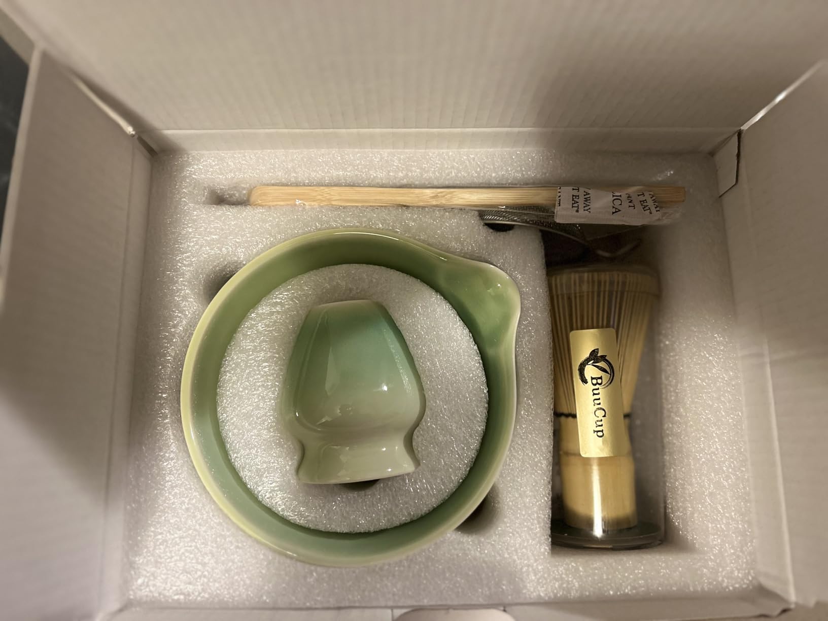 Buucup Matcha Set, Matcha Bowl with Spout, Matcha Whisk and Holder, Bamboo matcha Scoop and Stainless Sifter - 5 Pcs Jade Green Matcha Set Kit for Matcha Lover customer photo 2