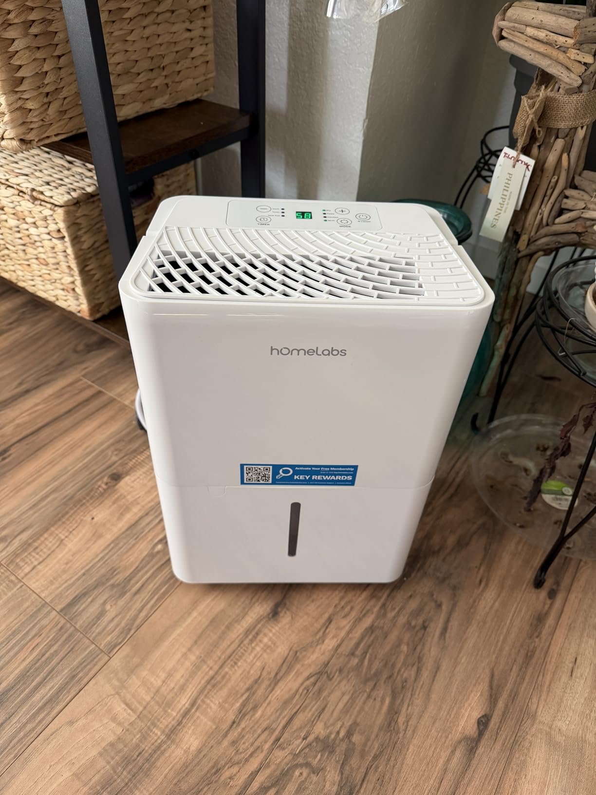 hOmeLabs Dehumidifier 7,500 Sq Ft Wi-Fi with Pump (50 Pint MAX 120 Pint at 95F, 90% RH) for Home, Office, Basements with Powerful Moisture Removal, Humidity Control, Auto Shut-off, Quiet Operation customer photo 2