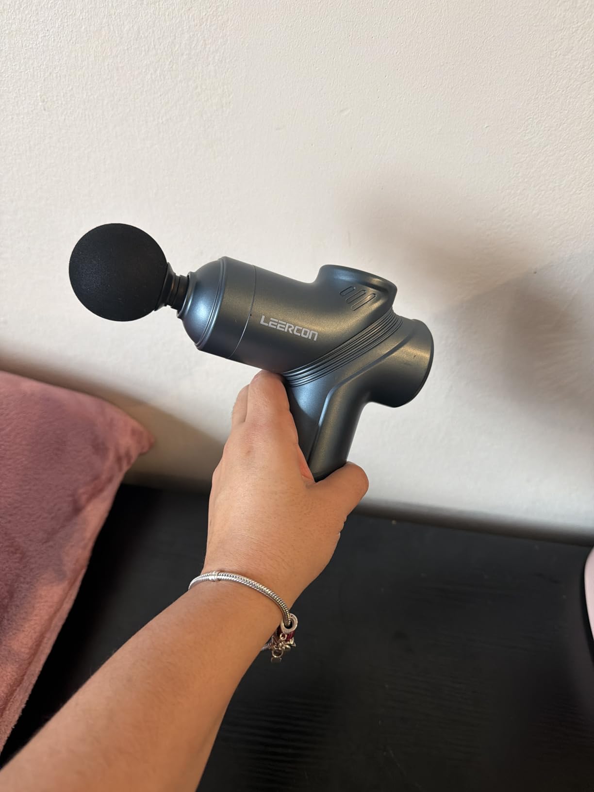 LEERCON Massage Gun Deep Tissue, Silent Brushless Motor and Portable Massage Gun with 4 Interchangeable Heads for Deep Muscle Relief and Relaxation, Relax Gift customer photo 2