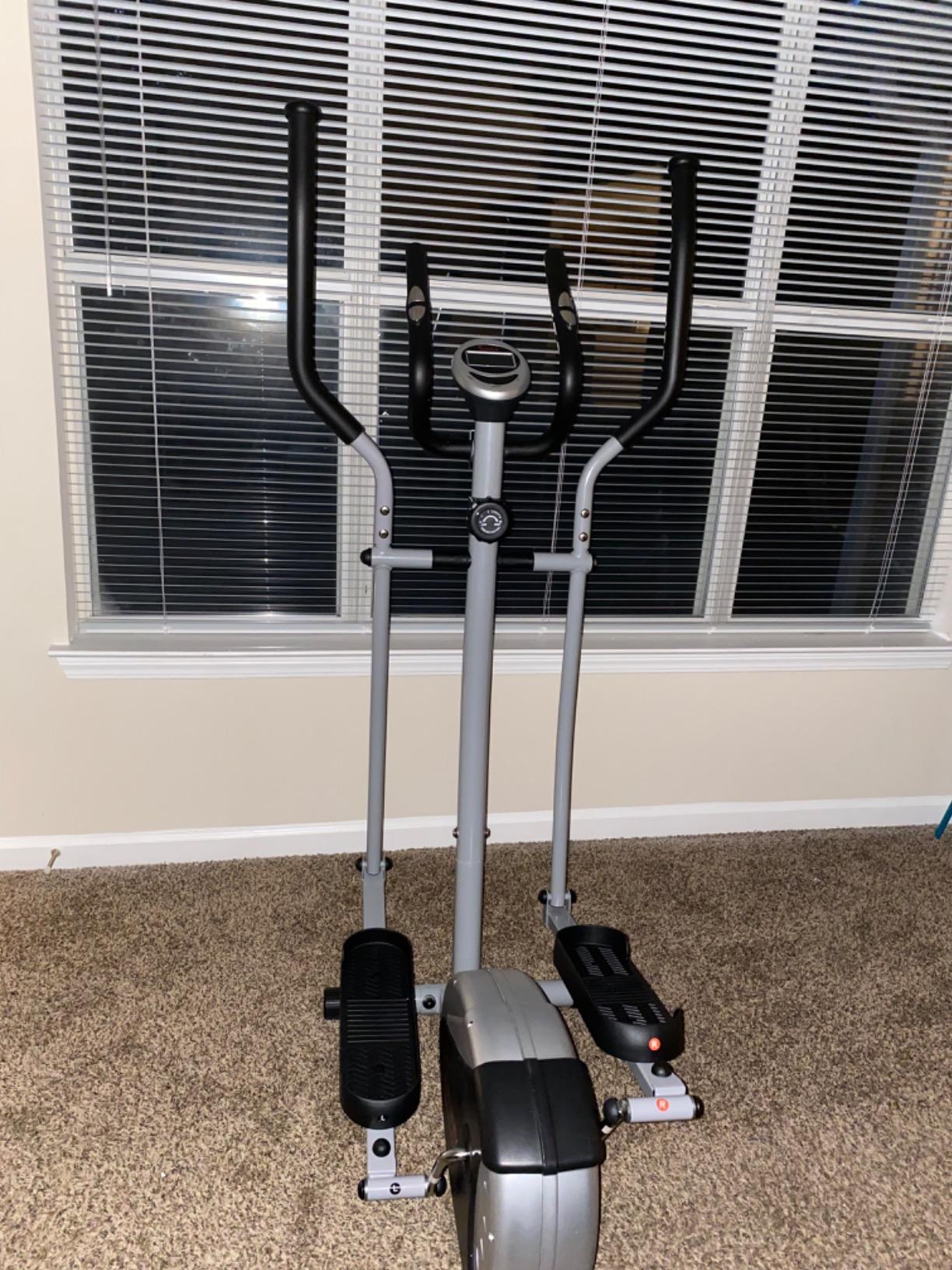 Sunny Health & Fitness Smart Upright Elliptical w/Pulse Sensor Built-in, Indoor Full-Body Cross-Training & Cardio Exercise Machine for Home, Free SunnyFit App Connection customer photo 2