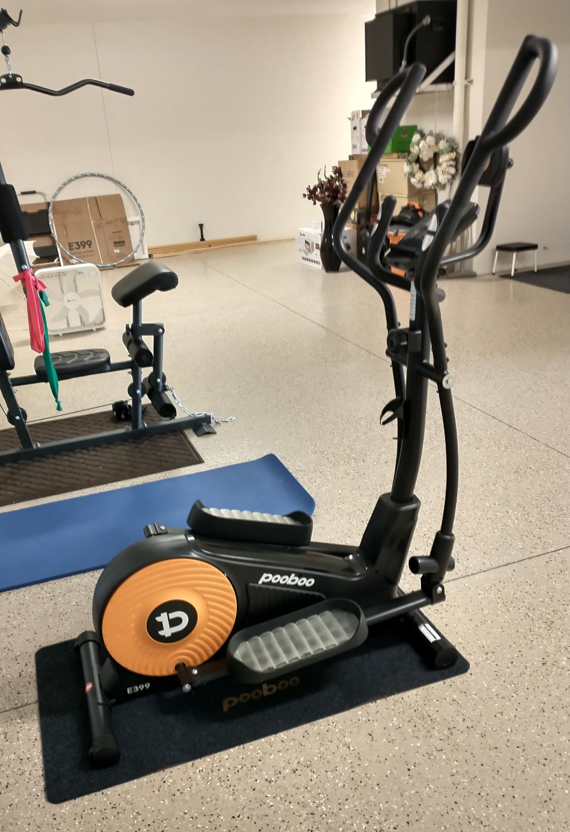 pooboo Elliptical Machine, Elliptical Exercise Machine with 16-Level Resistance & Quiet Magnetic Driving System, Elliptical Machine for Home with LCD Monitor, 15.5-17IN Stride, 350LBS Weight Capacity customer photo 1