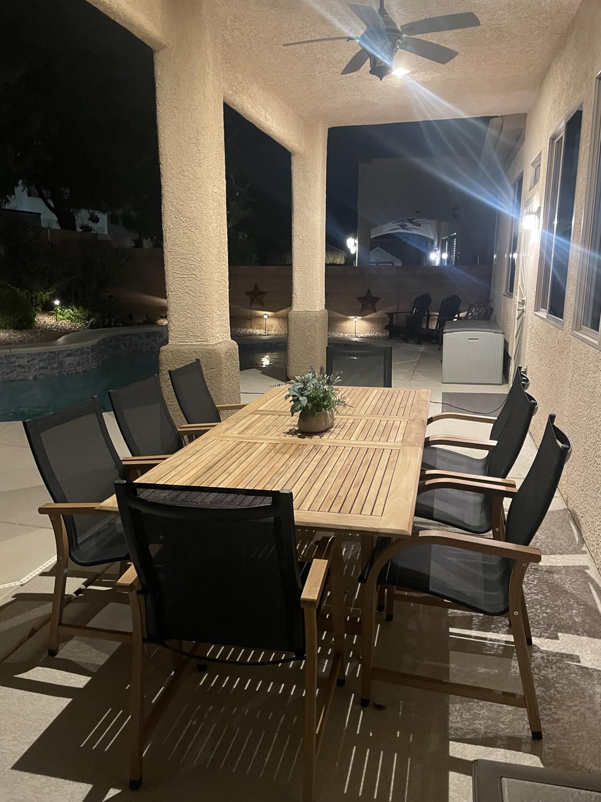 Urban Elements Mykonos 9-Piece Rectangular Patio Furniture Set | 100% Certified Teak | Backyard Furniture, Outside Table and Chairs, Rectangular Outdoor Dining Set customer photo 1