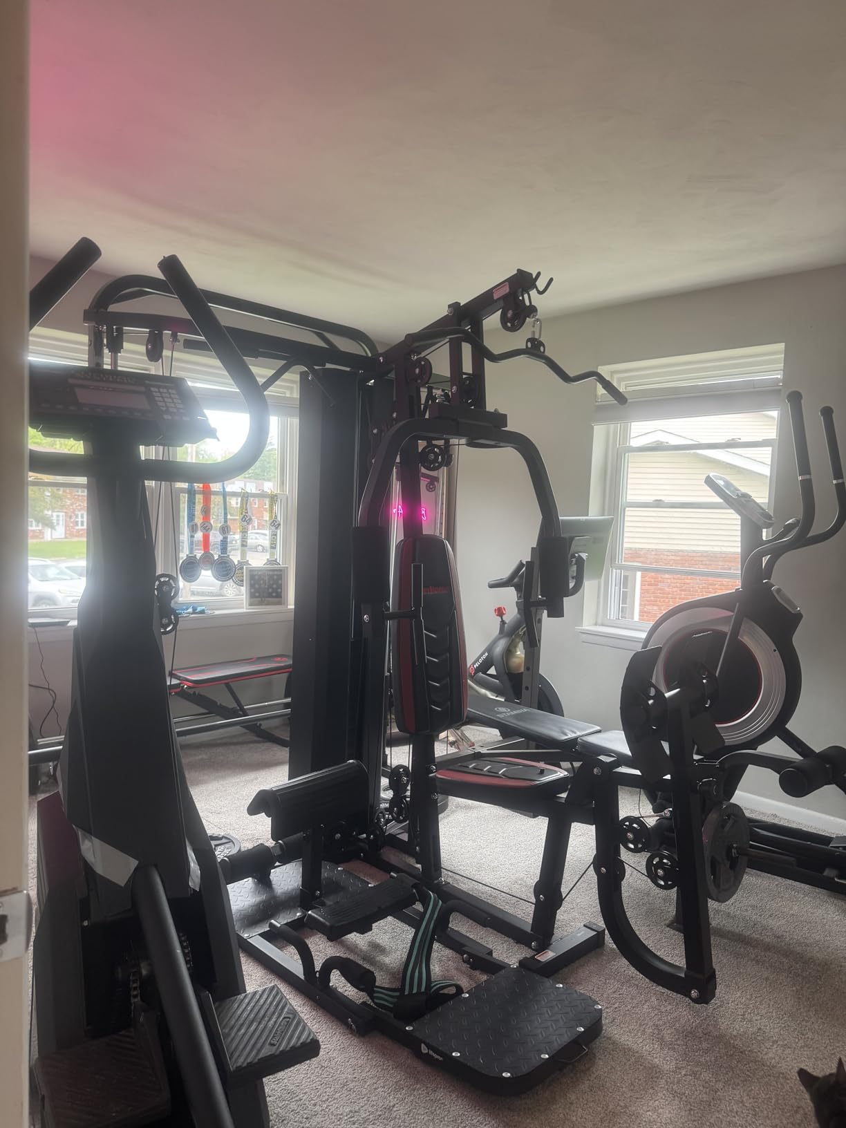 Multifunction Home Gym Equipment Workout Station, Smith Machine with 138LB Weight Stack, Leg Press, LAT Station for Full Body Training customer photo 1