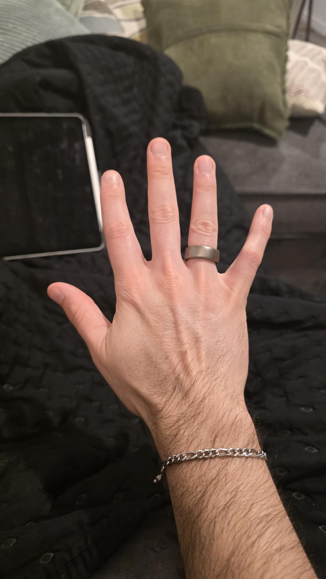 Colmi Helio Smart Ring Health Tracker, Fitness Tracker Ring, No Subscription, Monitors Sleep, Heart Rate & Stress, Titanium Alloy, Fast 1.4-Hr Charging, Water-Resistant, Size Before You Buy (Size 12) customer photo 1