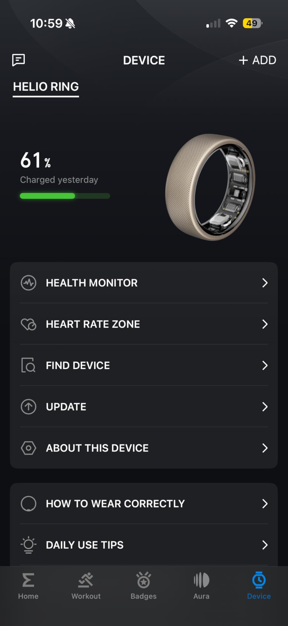 Colmi Helio Smart Ring Health Tracker, Fitness Tracker Ring, No Subscription, Monitors Sleep, Heart Rate & Stress, Titanium Alloy, Fast 1.4-Hr Charging, Water-Resistant, Size Before You Buy (Size 12) customer photo 2