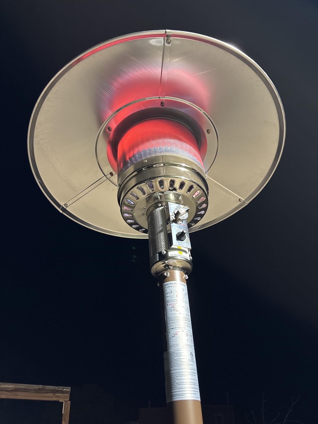 EAST OAK 55,000 BTU Propane Patio Heater with Round Table & Stainless Steel Burner, Outdoor Heater with Wheels, Ideal For Large Patios, Gardens, Outdoor Events, and Commercial Use, Bronze customer photo 2