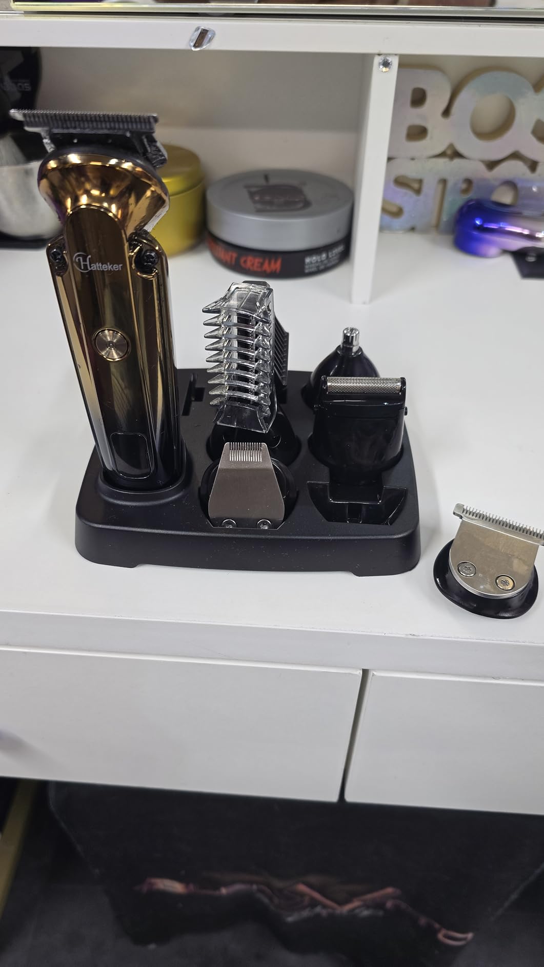 Hatteker Men's Beard Trimmer Kit Electric Razor Shaver Professional Hair Clipper with Zero Gapped T-Blade Nose Ear Beard Body Trimmer for Men Waterproof Cordless Grooming Kit 6 in 1 customer photo 1