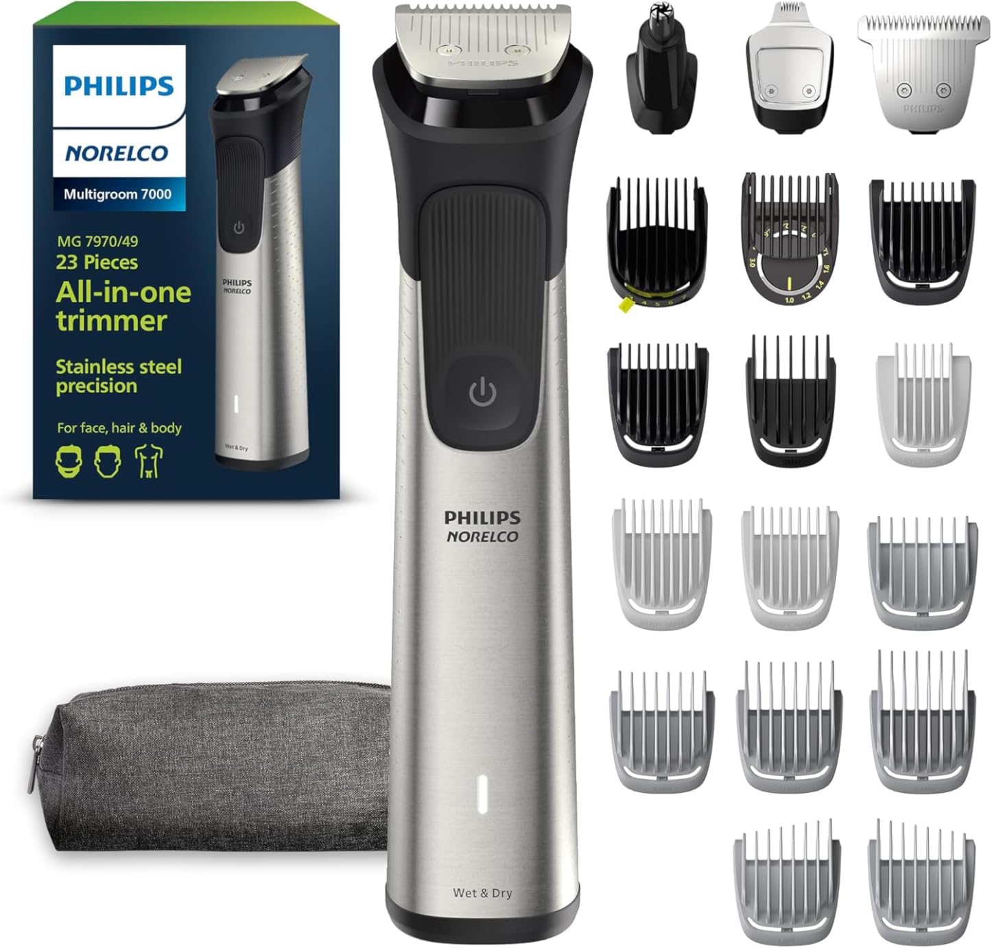 Norelco Philips All-in-One Series 7000 23-Piece Trimmer - Electric Shaver and Clipper for Face, Beard, Head & Body, Self-Sharpening Titanium Blades, 26 Length Settings (0.5-16 mm), MG7970/49 customer photo 2