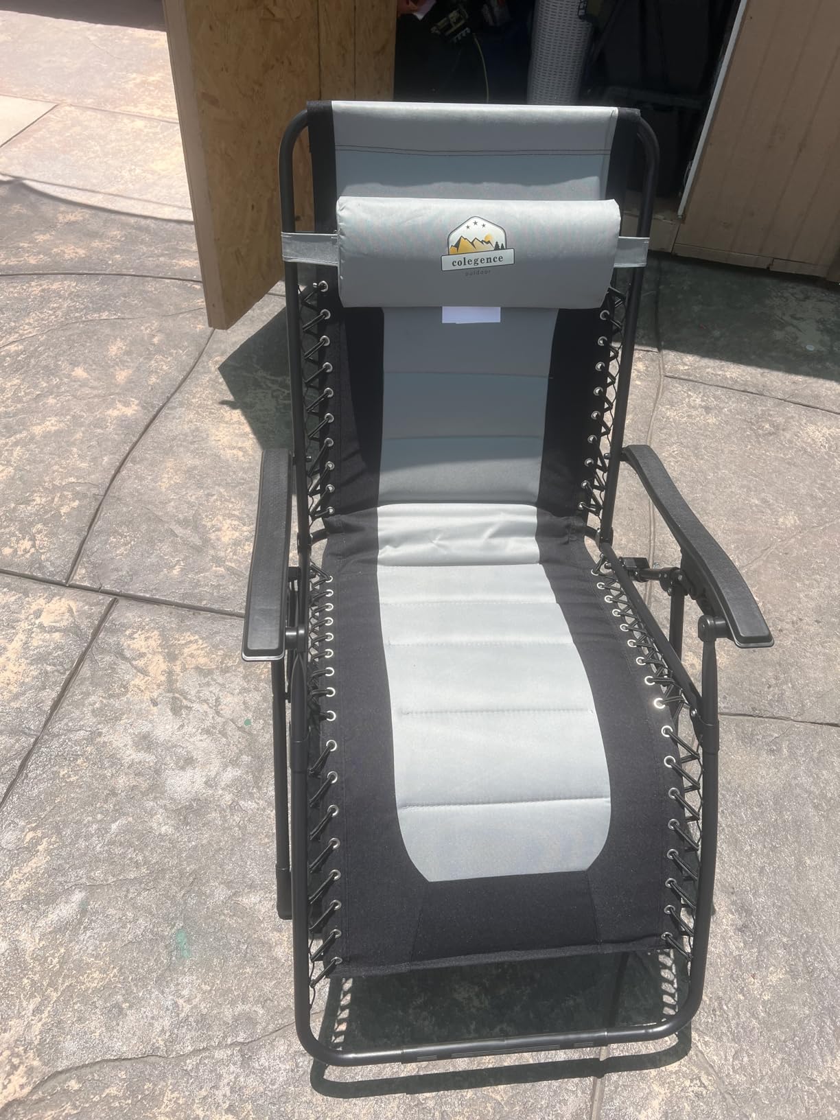 Colegence Oversized Padded Zero Gravity Lounge Chair, Foldable Patio Anti Gravity Reclining Chairs Folding Lawn Recliner with Cup Holder for Yard, Camping, Outdoor, Support 350 LBS customer photo 2