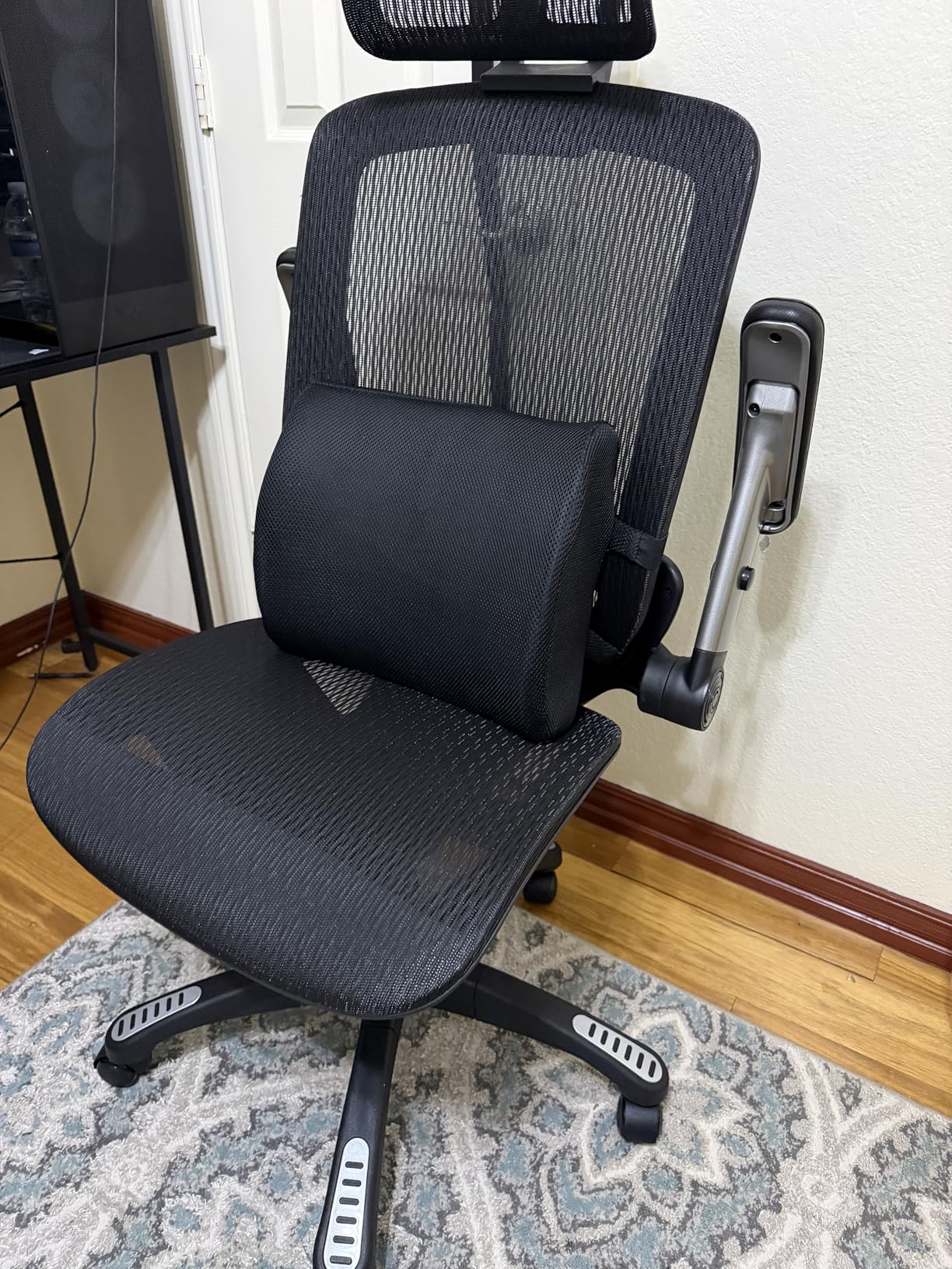 GABRYLLY Ergonomic Office Chair, High Back Mesh Desk Chair with Adjustable Headrest, Flip-Up Arms, 90-120 Degree Tilt Lock, Lumbar Support and Comfy Seat, Swivel Computer Task Chair customer photo 2