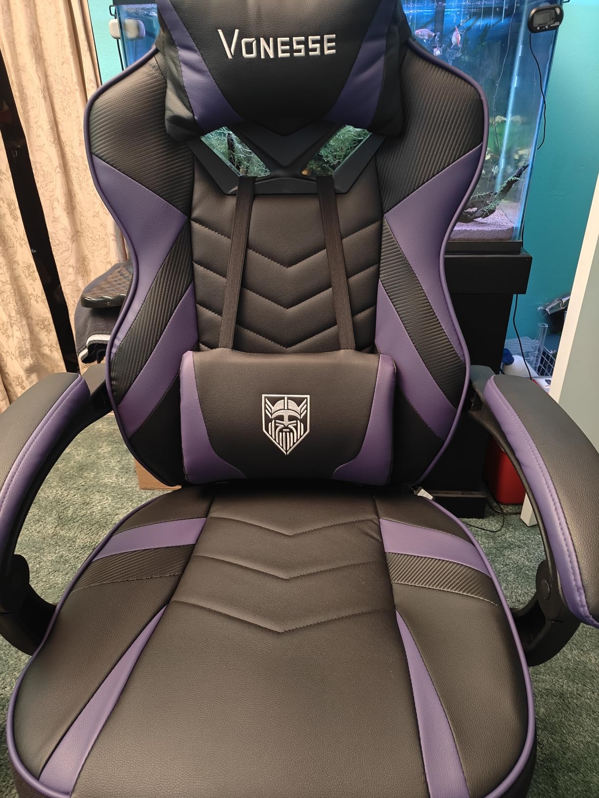 Vonesse Gaming Chair, Big and Tall Office Chair with Footrest and Massage, Gaming Chairs for Adults with Lumbar Support, Ergonomic High Back Computer Desk Chair with Pocket Spring Cushion (Black) customer photo 2