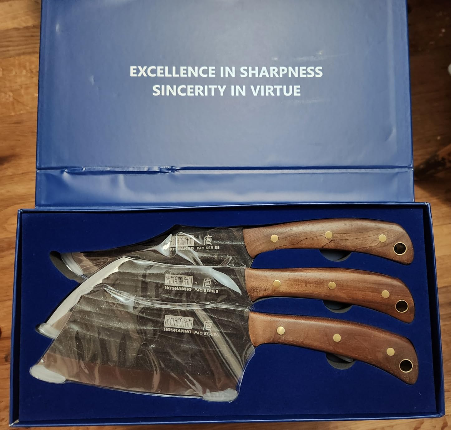 HOSHANHO Butcher Knife Set, Hand Forged Butcher Chef Knife Set with Roll Bag, Sharp Meat Cleaver Knife & Bone Chopper Knives & Fillet Knives for Home & Camping & BBQ Gift with Men customer photo 1