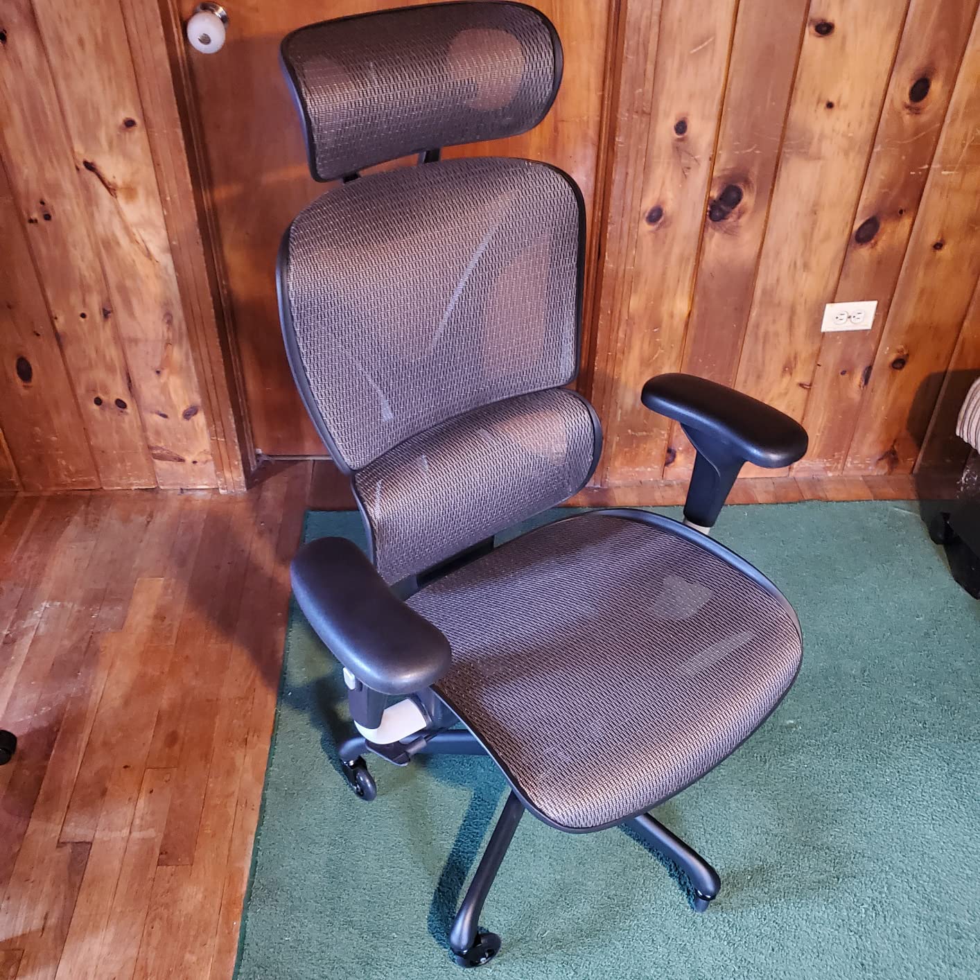 GABRYLLY Ergonomic Office Chair, Big and Tall Mesh Chair with Lumbar Support, 3D armrest - 215 Degree Rotation, Adjustable Headrest & Soft Seat, Durable Computer Chair 350LBS for Work Gaming customer photo 2