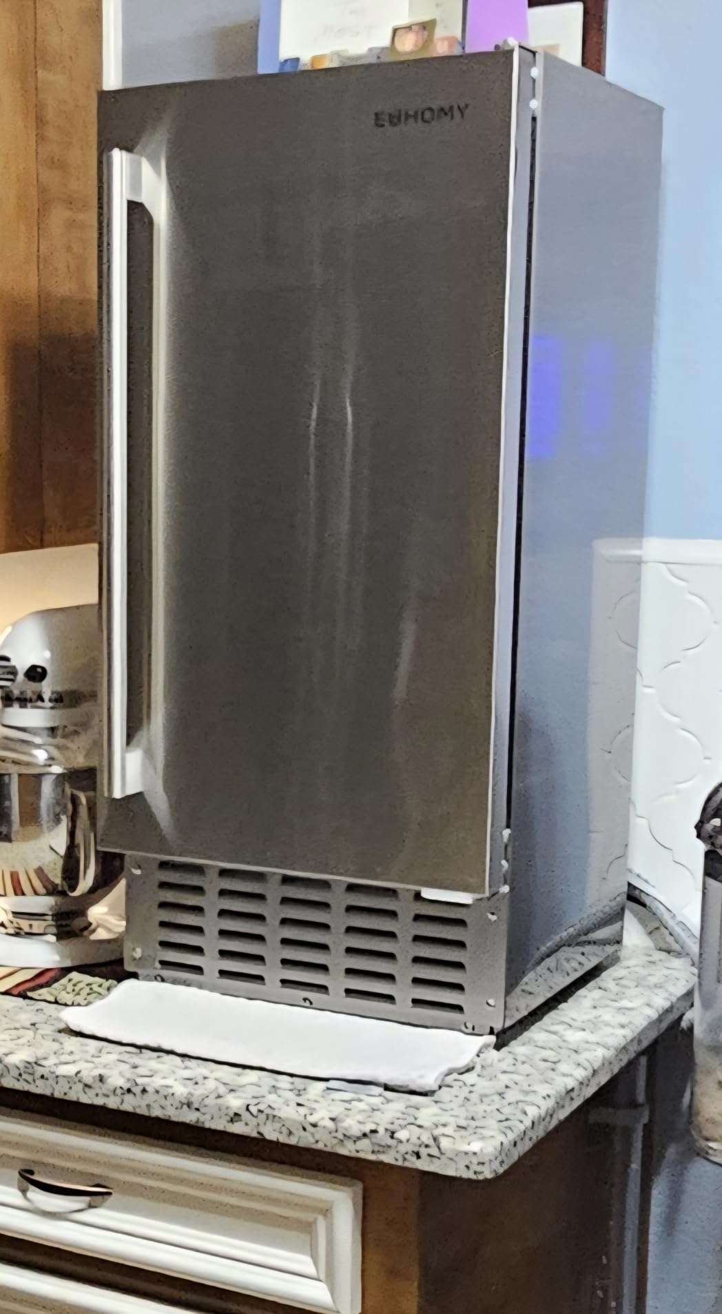 EUHOMY Under Counter Nugget Ice Maker Machine, 70Lbs/Day, Bulit-in Freestanding Ice Maker with Double Ice Baskets, Self-Cleaning & 24H Timer Ice Machine, for Home Use(Silver) customer photo 1