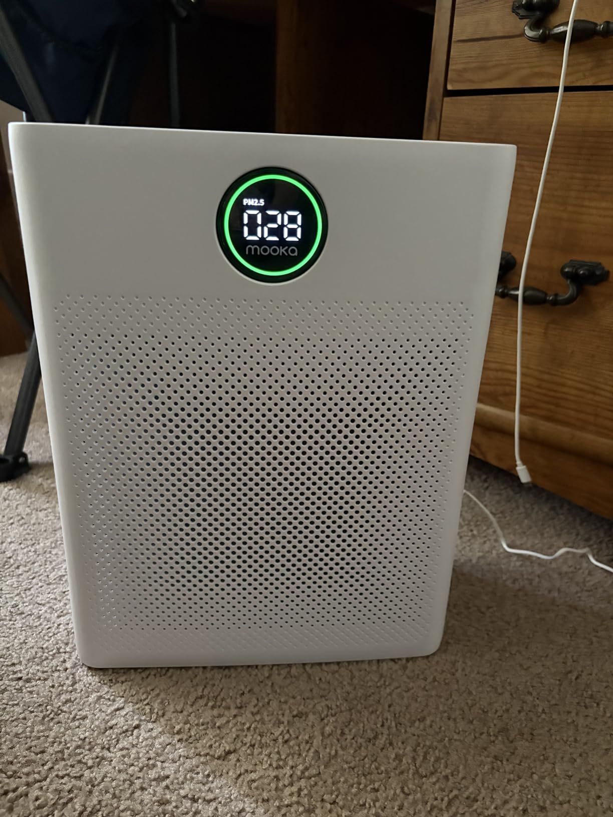 Air Purifiers for Home Large Room up to 2200sq.ft, MOOKA Air purifier for Home Pets with Washable Filter, PM 2.5 Display Air Quality Sensor Air Cleaner for Bedroom, Dorm room, Pets, Office PR1 (White) customer photo 1