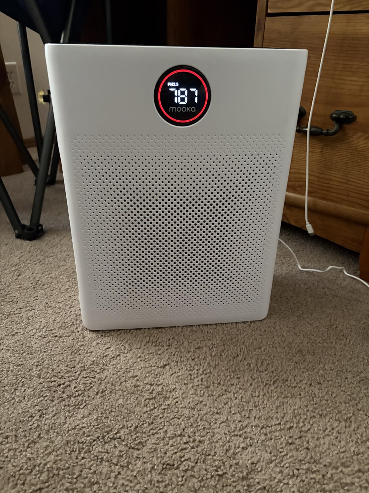 Air Purifiers for Home Large Room up to 2200sq.ft, MOOKA Air purifier for Home Pets with Washable Filter, PM 2.5 Display Air Quality Sensor Air Cleaner for Bedroom, Dorm room, Pets, Office PR1 (White) customer photo 2