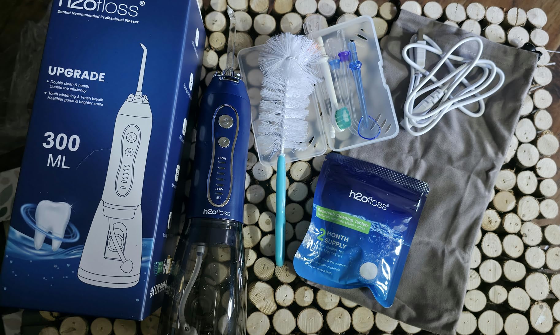 H2ofloss Water Dental Flosser Teeth Pick, Cordless Portable Oral Irrigator 300ML Rechargeable Travel Irrigation Cleaner IPX7 Waterproof WaterFlosser for Home Travel Lavender customer photo 2