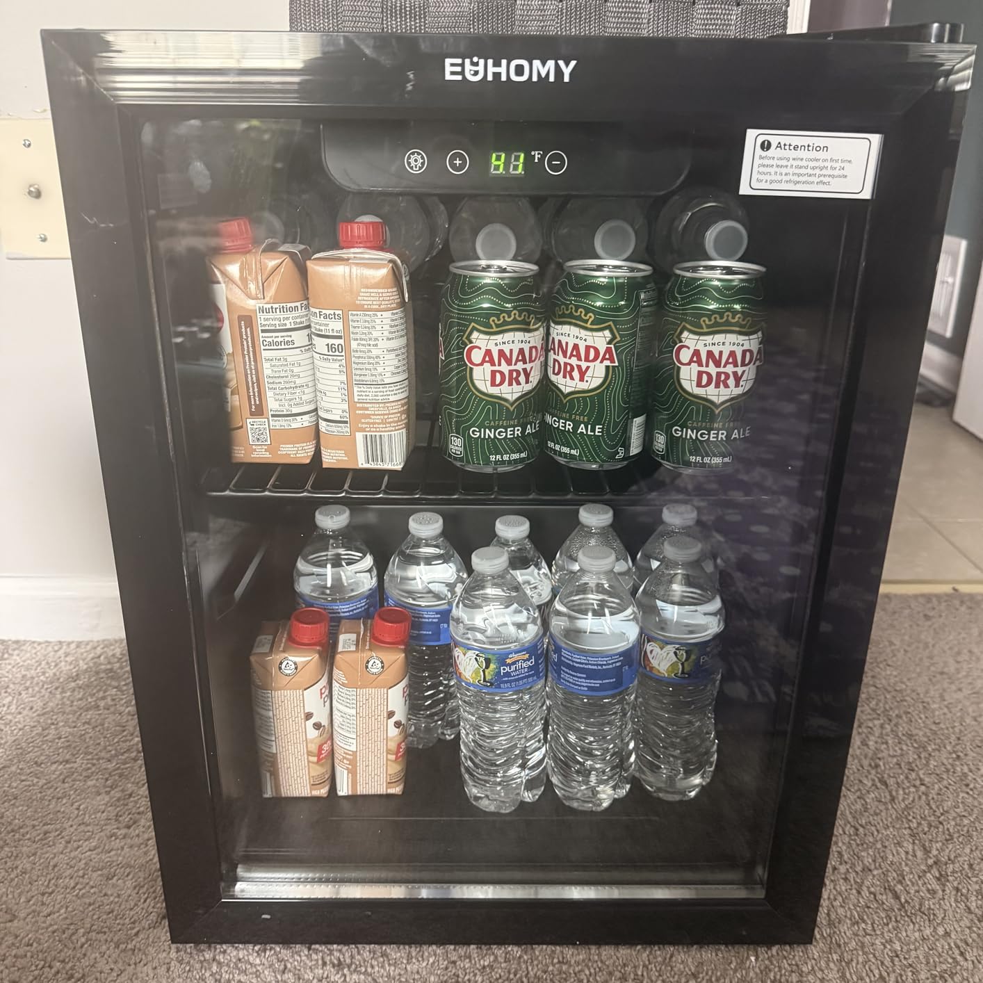 EUHOMY 4.5 Cu.ft Beverage Refrigerator and Cooler, 145 Can Mini Fridge with Glass Door for Soda Beer Wine, Small Drink Dispenser with Digital Adjustable Thermostat for Home Office Bar customer photo 1