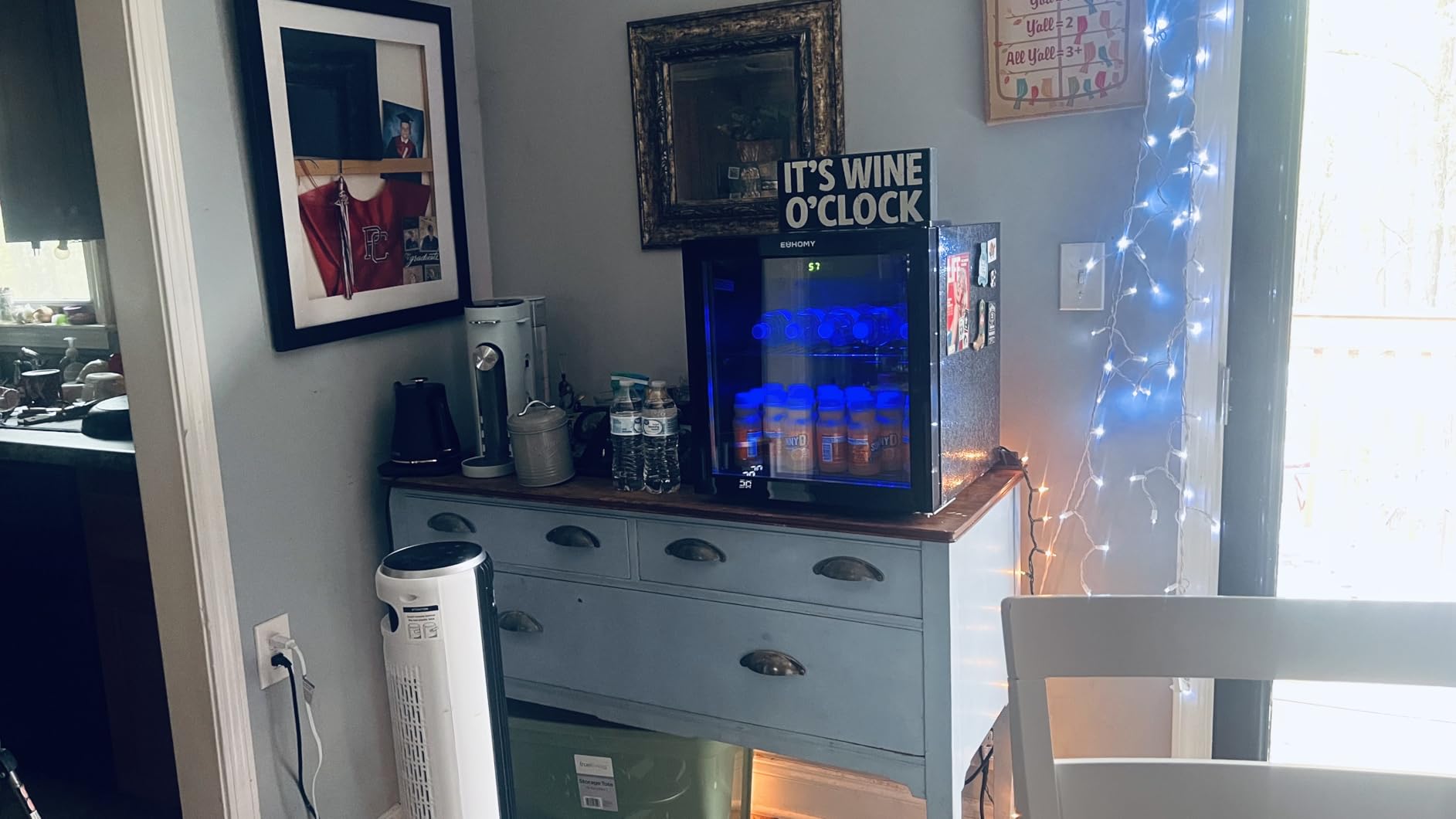 EUHOMY 4.5 Cu.ft Beverage Refrigerator and Cooler, 145 Can Mini Fridge with Glass Door for Soda Beer Wine, Small Drink Dispenser with Digital Adjustable Thermostat for Home Office Bar customer photo 2