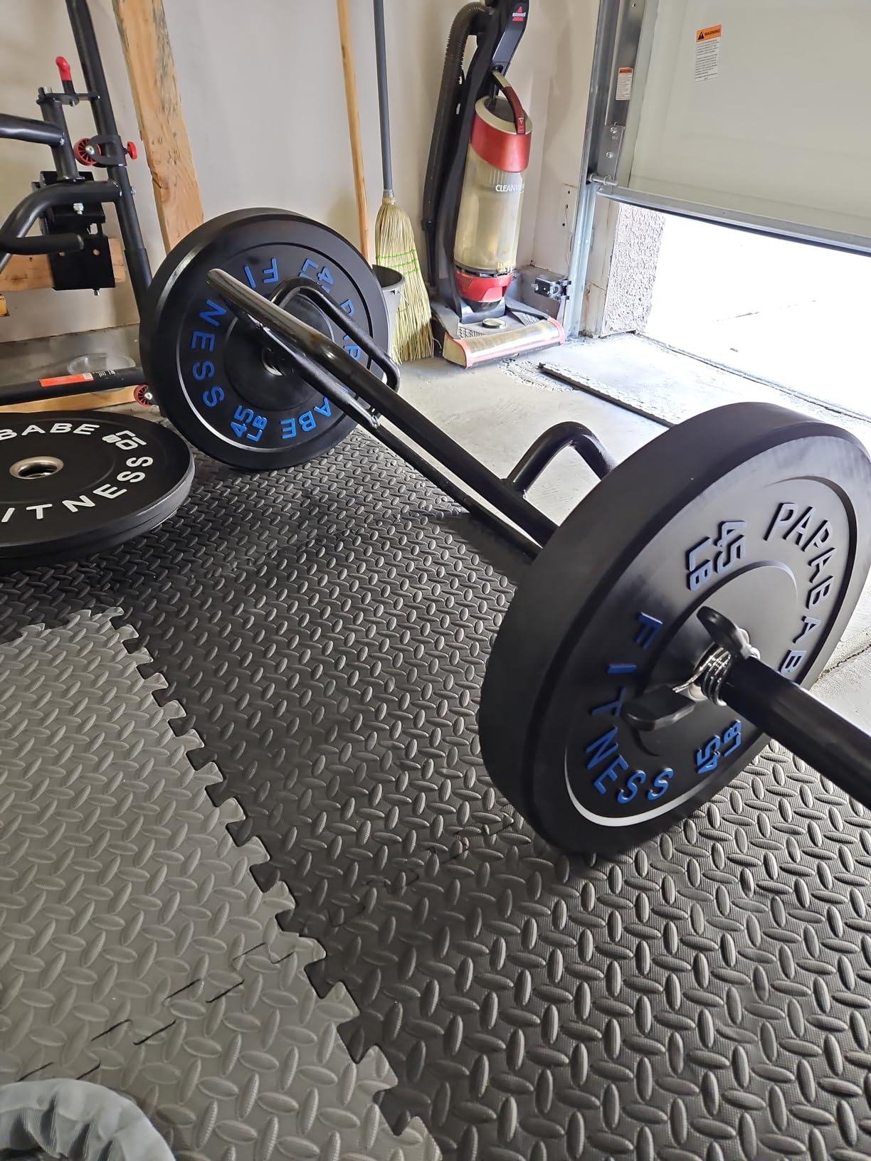 Papababe Weight Plates, 2-Inch Weights Plates Set, Floor Protective Rubber Weight Plates, Bumper Plates for Barbell Strength Training & Weightlifting customer photo 2