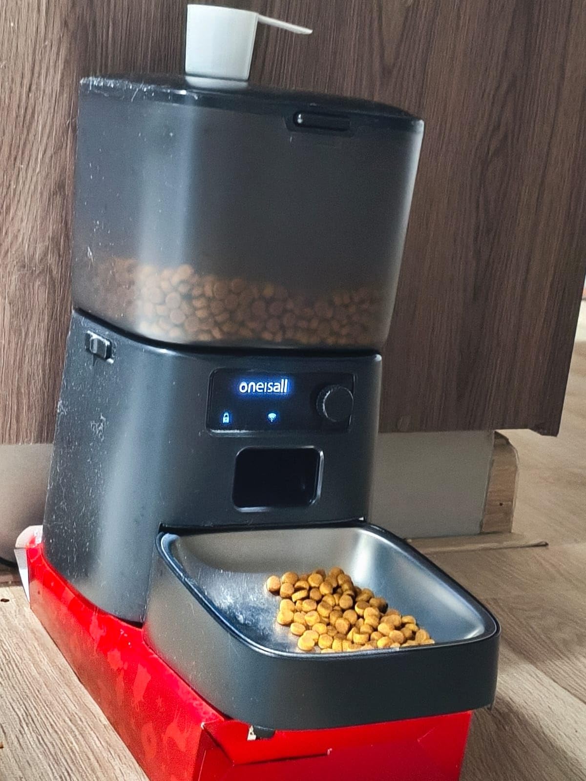 oneisall Automatic Cat Feeder, 2.4G WiFi Cat Food Dispenser with App, 12 Cups/3.5L Auto Cat Feeder for Dry Food, Timed Cat Feeder with Portion Control for Small Pets Indoor customer photo 1