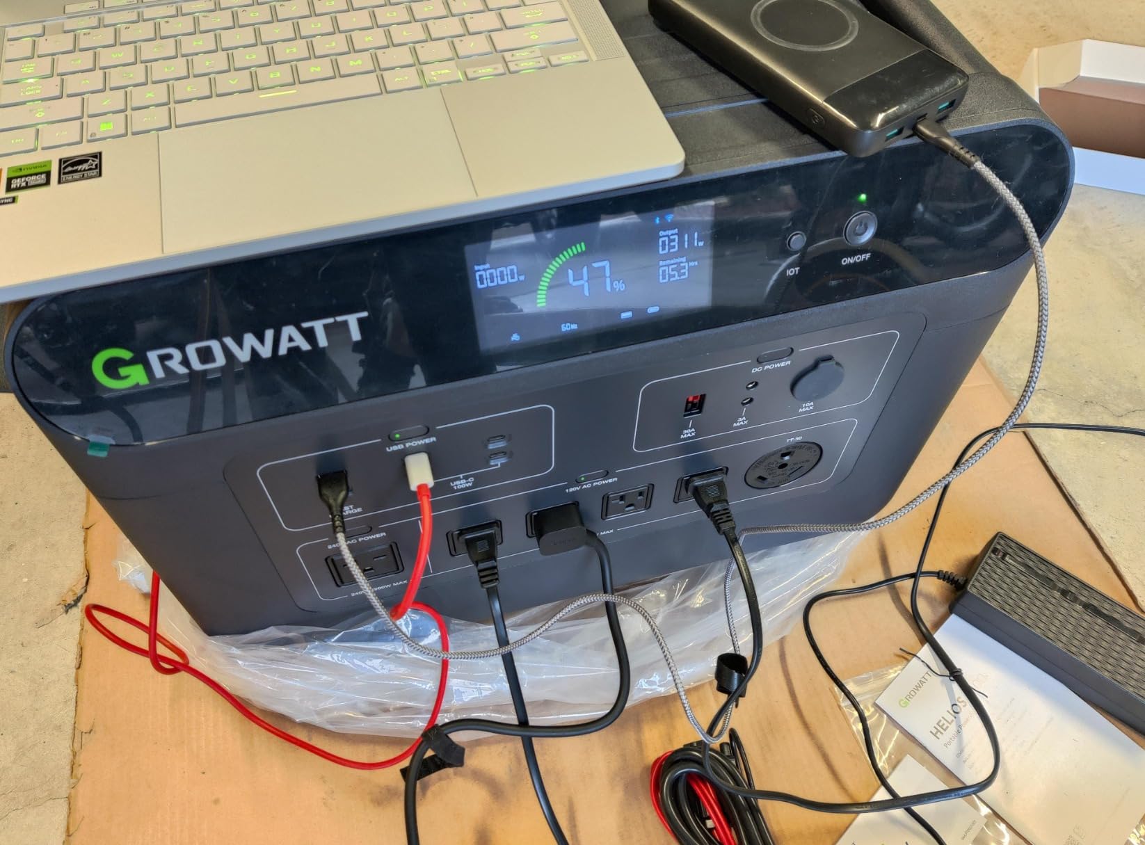 GROWATT HELIOS 3600 Portable Power Station, 3600Wh LFP Battery, Expandable to 240V/7200W AC Output, Up to 36kWh, Solar Electric Generator for Whole House Backup, RVs, Emergencies customer photo 1
