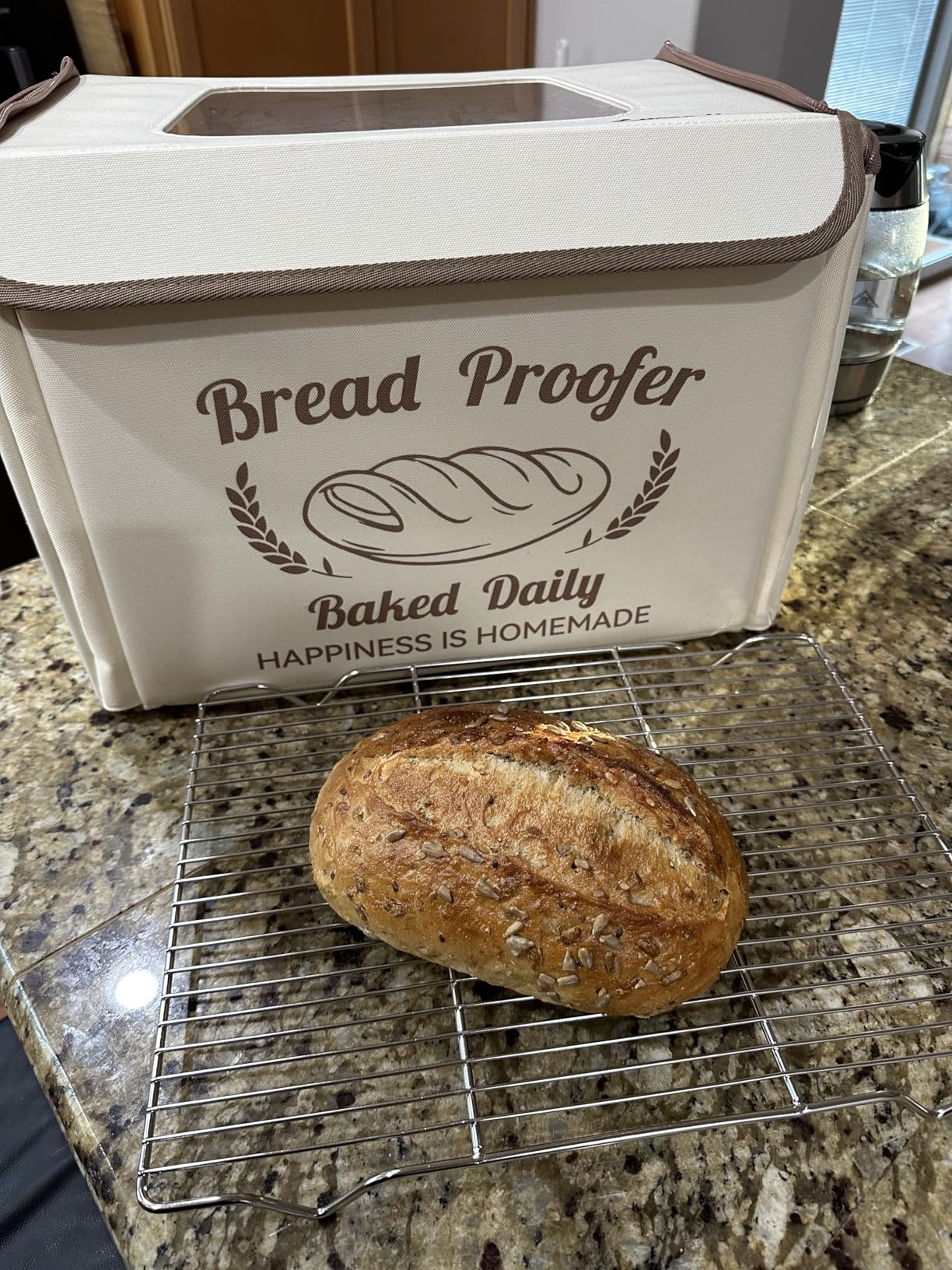 Folding Bread Proofing Box with 50-113F Temp Control & 48H Timer, Dough Proofer with Metal Rack, Humidor, Recipes, Ideal for Sourdough, Bread Baking, Pizza, Yogurt, Kombucha, Precise Control customer photo 2