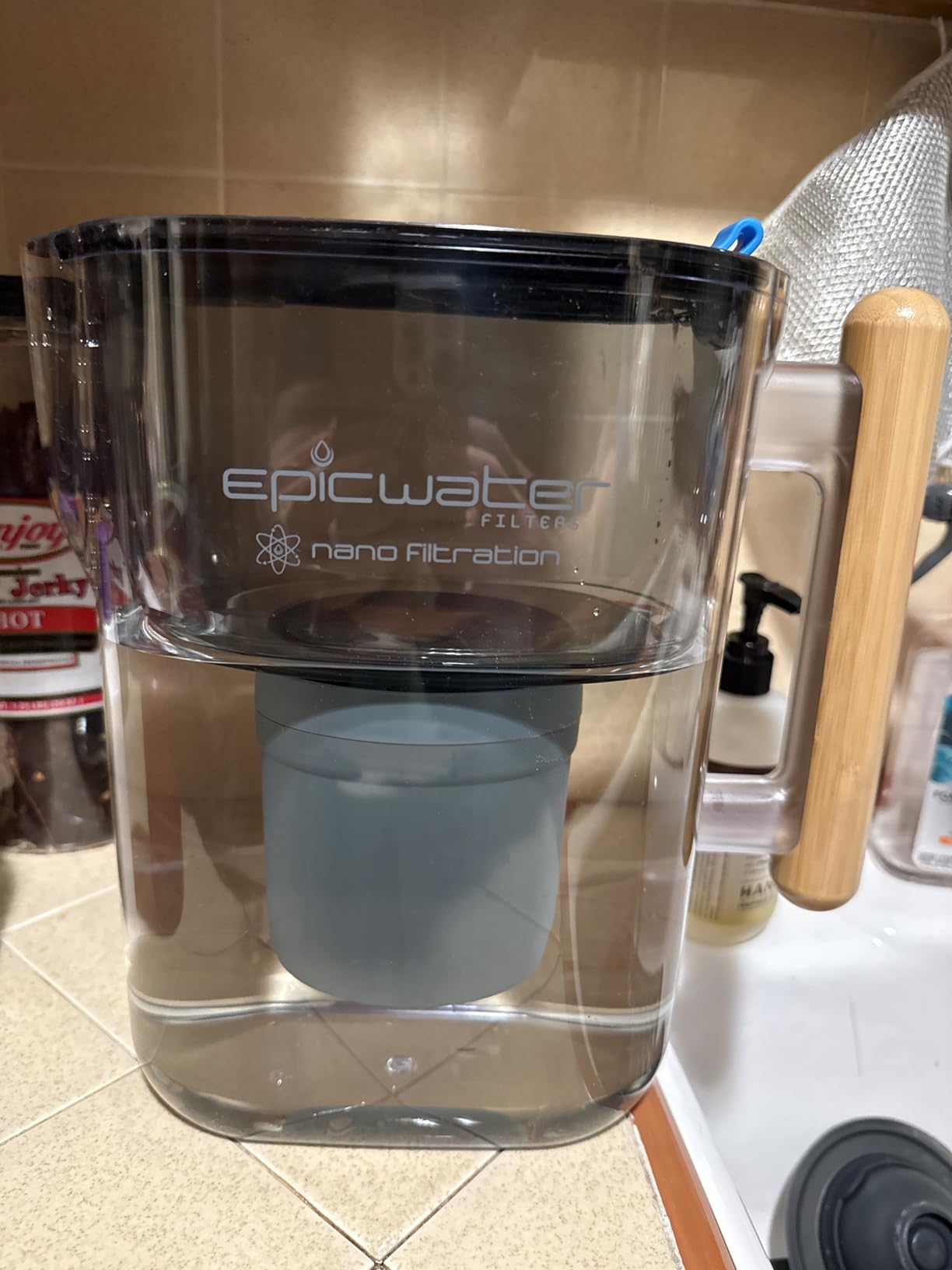 Epic Nano XP Water Filter Pitchers for Drinking Water | 10 Cup | 150 Gallon Filter | Gravity Water Filter (Black and Bamboo) customer photo 1