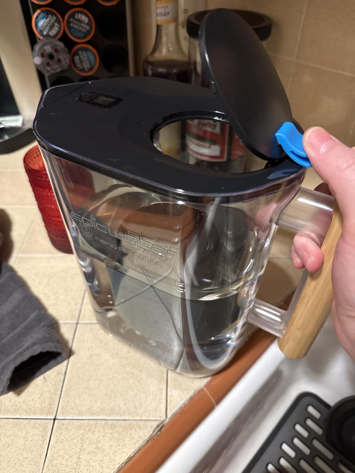 Epic Nano XP Water Filter Pitchers for Drinking Water | 10 Cup | 150 Gallon Filter | Gravity Water Filter (Black and Bamboo) customer photo 2