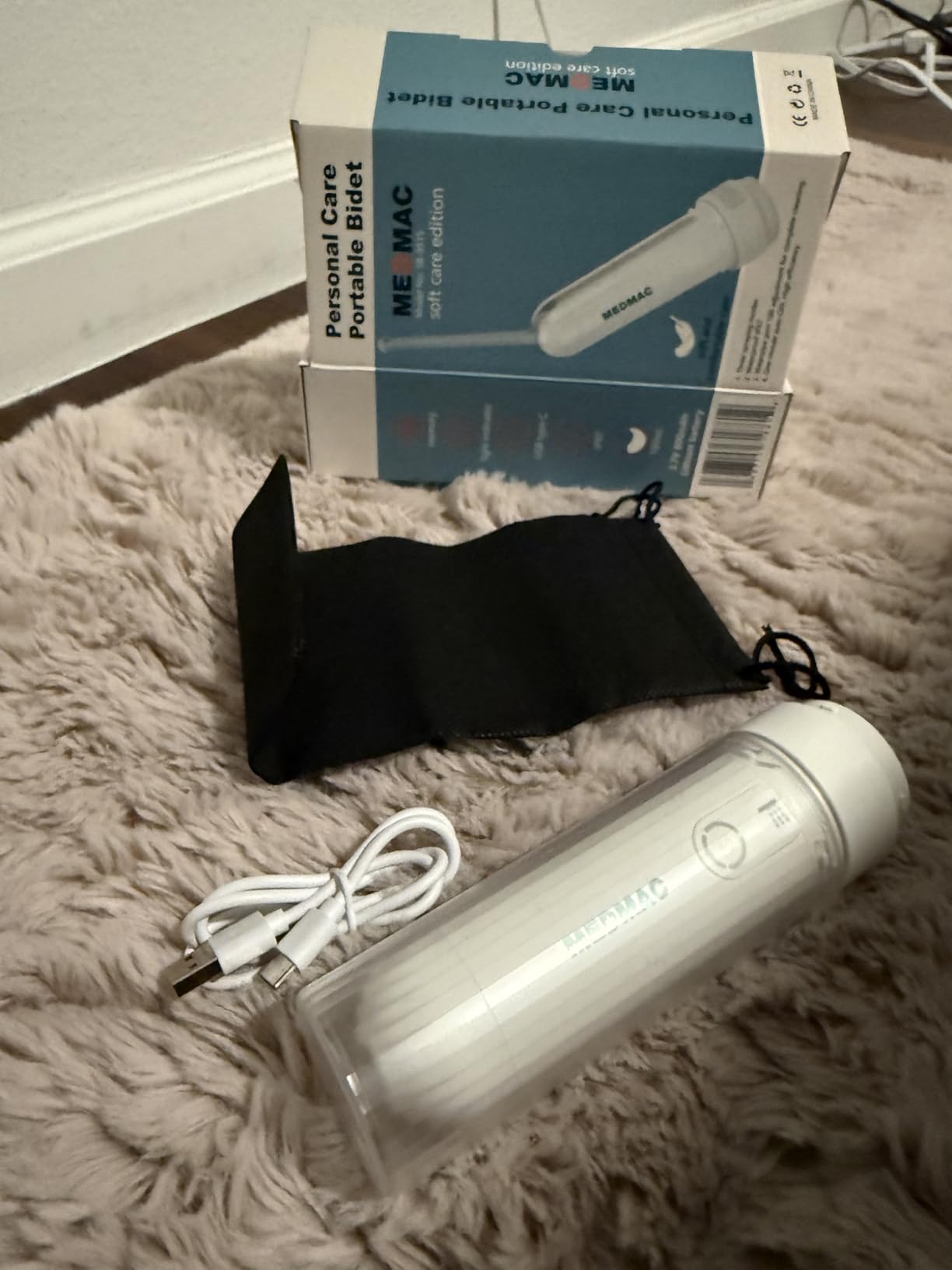 Portable Bidet for Travel, Rechargable USB-C 3 High Pressure Modes Travel Bidet Compact Waterproof Handheld Sprayer Device for Women, Men, Babies - Ideal for Personal Hygiene (White) customer photo 2