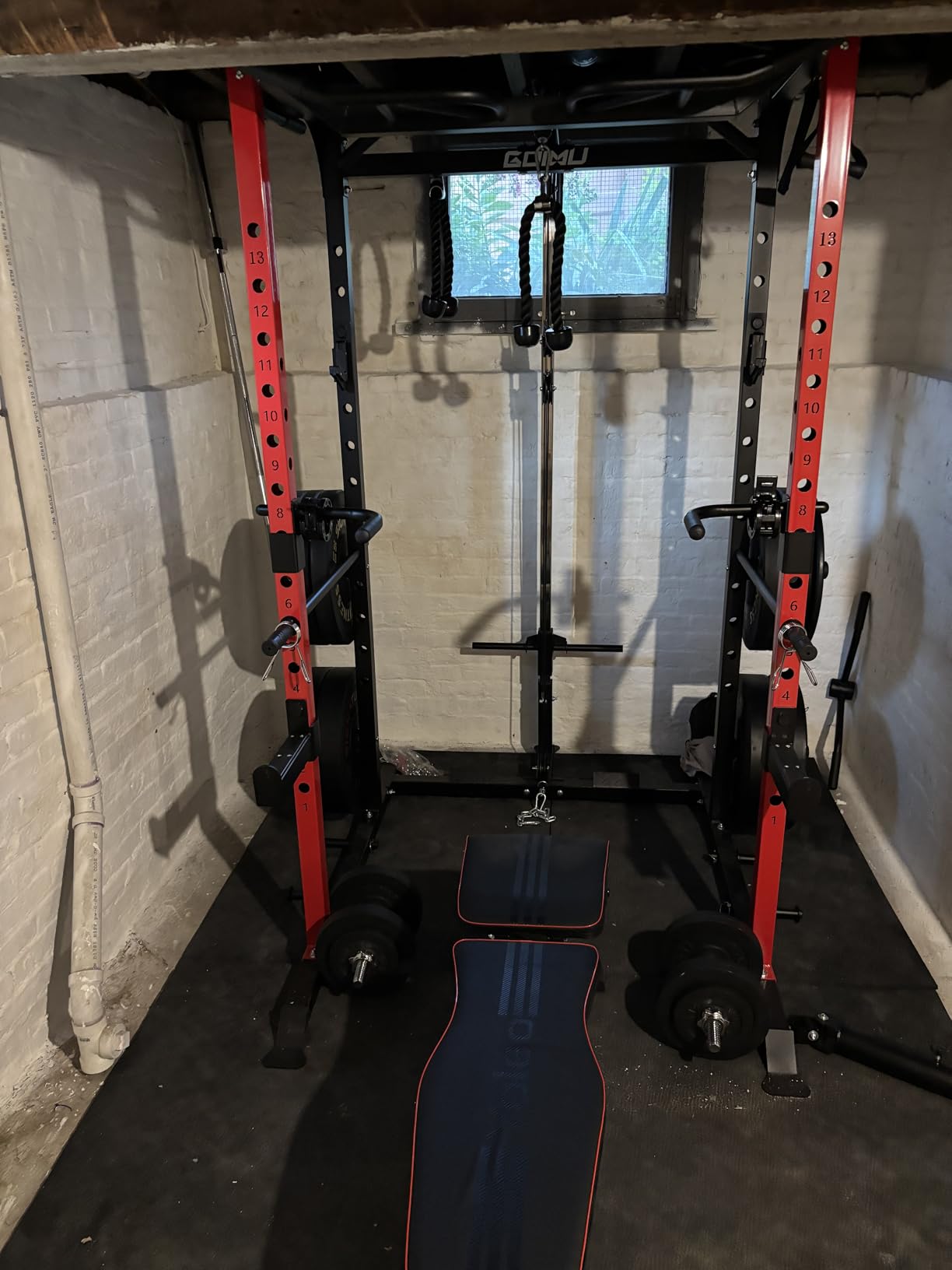 C1-V4 Power Cage, 2000LBS Squat Rack with LAT Pulldown, Multi-Function Weight Cage Strength Training Machine, Workout Cage with More Attachments for Home Gym Garage customer photo 2