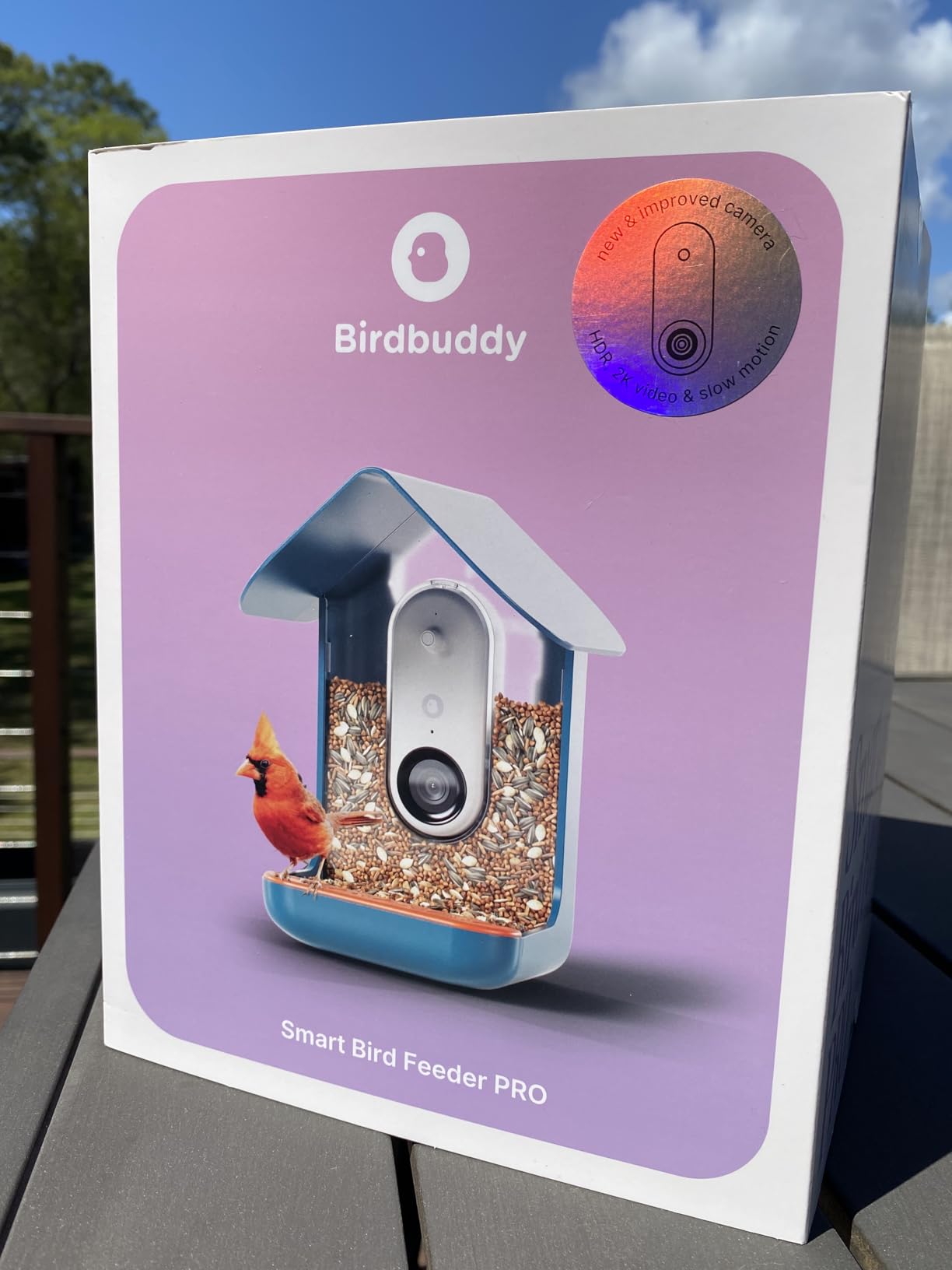 Birdbuddy PRO Smart Bird Feeder with Camera - AI Bird Species Identification, 5MP Photos, 2K HD Video Live Stream Camera, Slow-Motion Video, 2.6in Focus - Blue customer photo 1