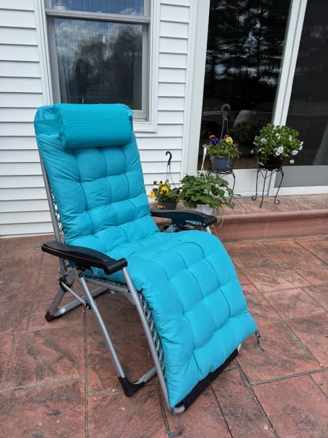 Suteck Oversized Zero Gravity Chair, 33In XXL Outdoor Recliner Chair w/Removable Cushion & Headrest, Camping Lounge Chair w/Upgraded Lock & Footrest, Reclining Patio Chairs for Indoor Outdoor, 500LBS customer photo 1