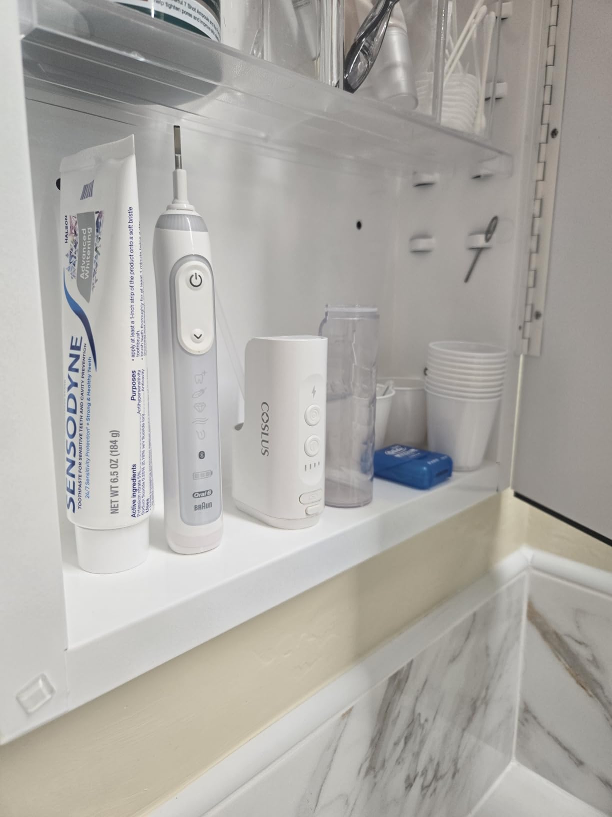 COSLUS T40 Mini Water Flosser for Travel: Portable Compact Design, Cordless Oral Irrigator with 4 Modes, Removable Tank, IPX7 Waterproof for Braces, Orthodontic, Sensitive Teeth On-the-Go Use, Black customer photo 2
