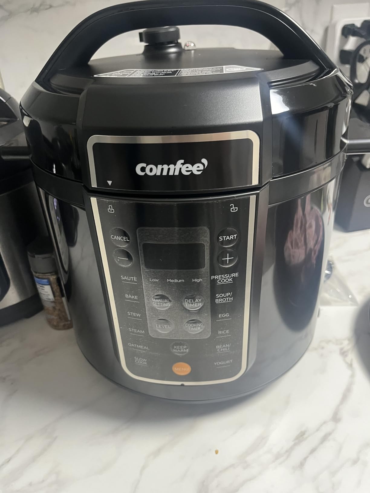 COMFEE' 12-in-1 Electric Pressure Cooker, Instant Multi, Non-Stick Pot, Yogurt Maker, Rice Cooker, Slow, Sauté Steamer, Pressure Cooker 6 Quart Black customer photo 2