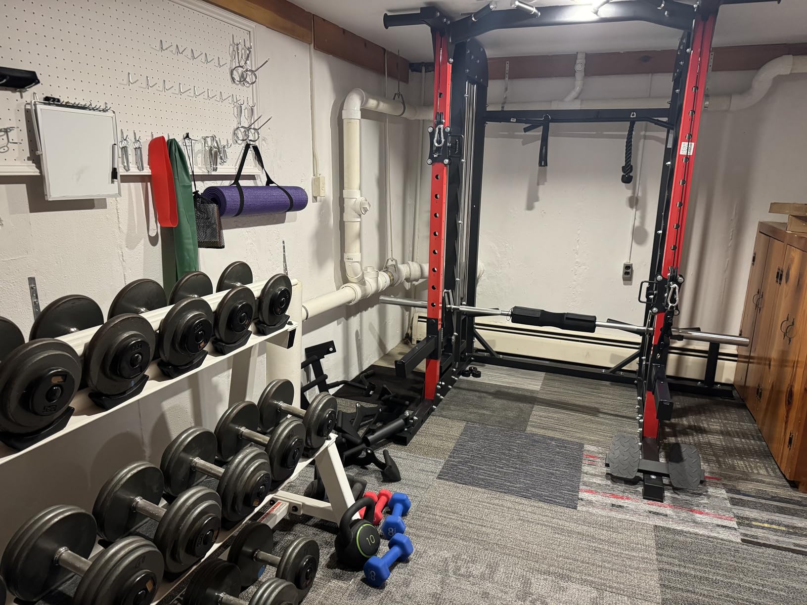 Multi-Functional Machine Power Cage, 2000LB Squat Rack, LAT-Pull Down System, Dual Pulley Cable Crossover System, Home Gym Workout Machine with Strength Training Attachments customer photo 2