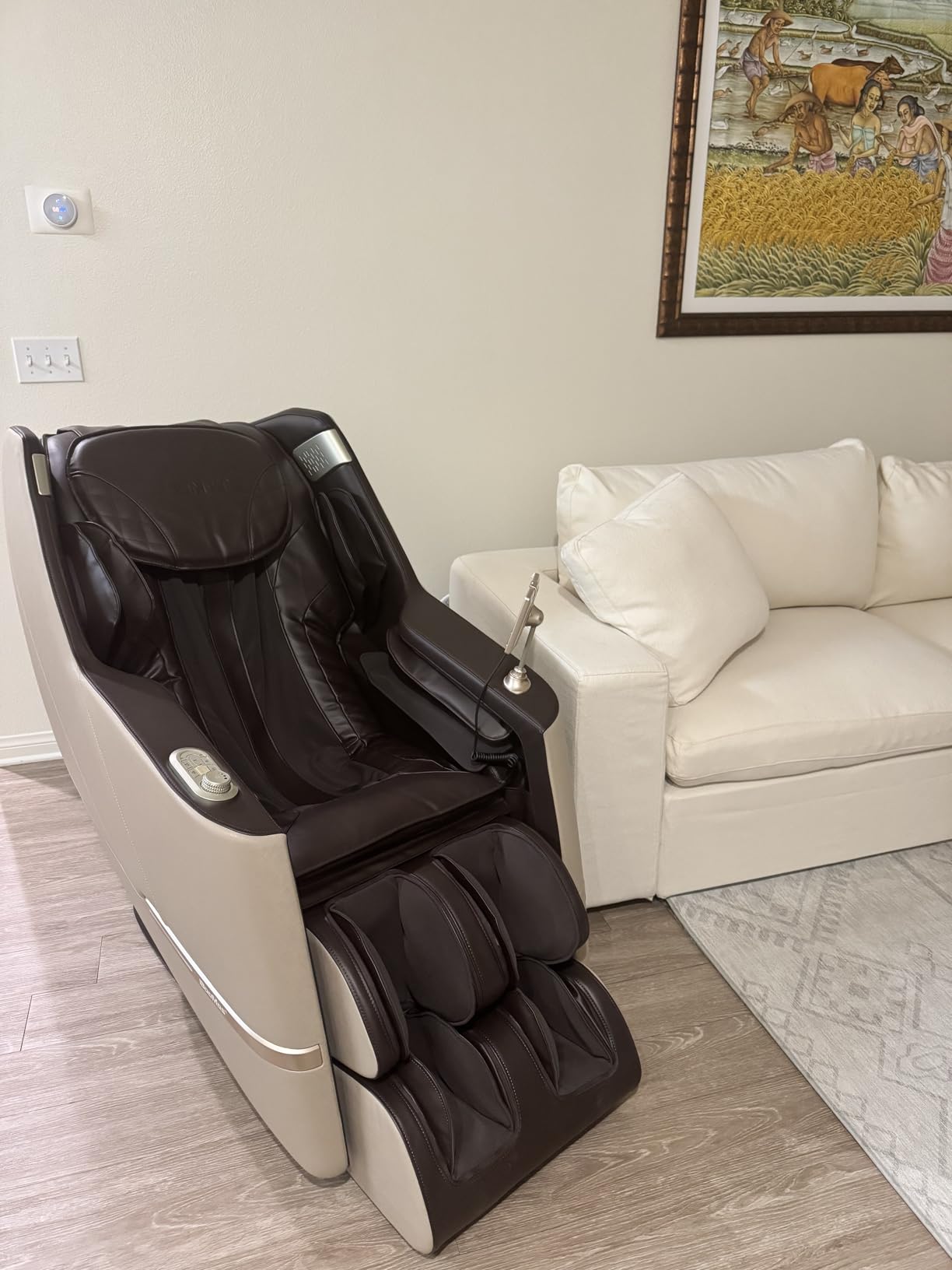 iBooMas Massage Chair, 2026 SL-Track Zero Gravity Shiatsu Massage Chairs Full Body and Recliner, 12+6 Modes, Body Scan, APP, Foot Rollers, Heat Therapy, Airbags, Bluetooth, Thai Stretch (Beige & Brown) customer photo 1