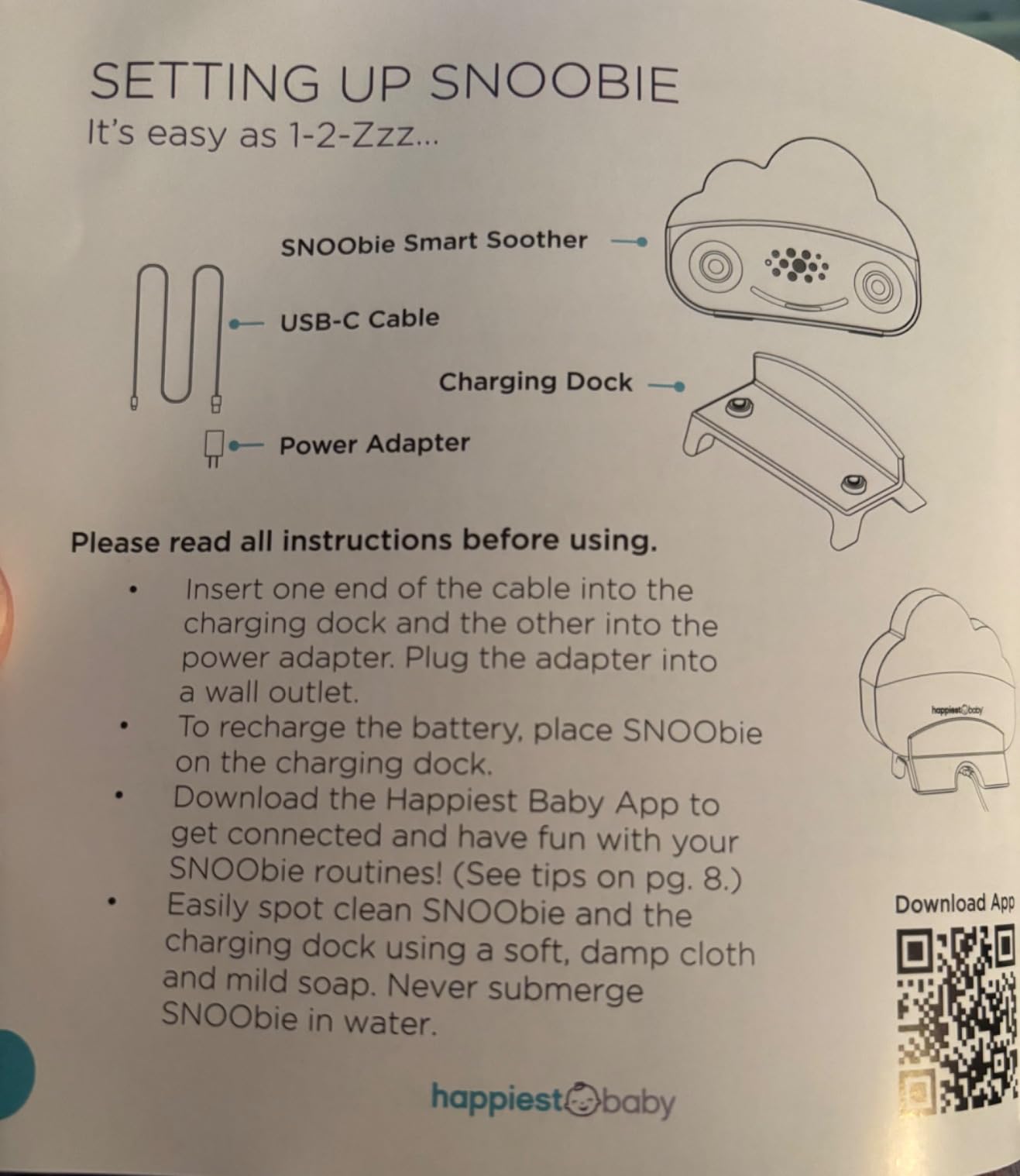 SNOObie Smart White Noise Machine - Portable Baby Sound Machine with Night Light - 12 Soothing Sounds for Sleep Training (White) customer photo 1
