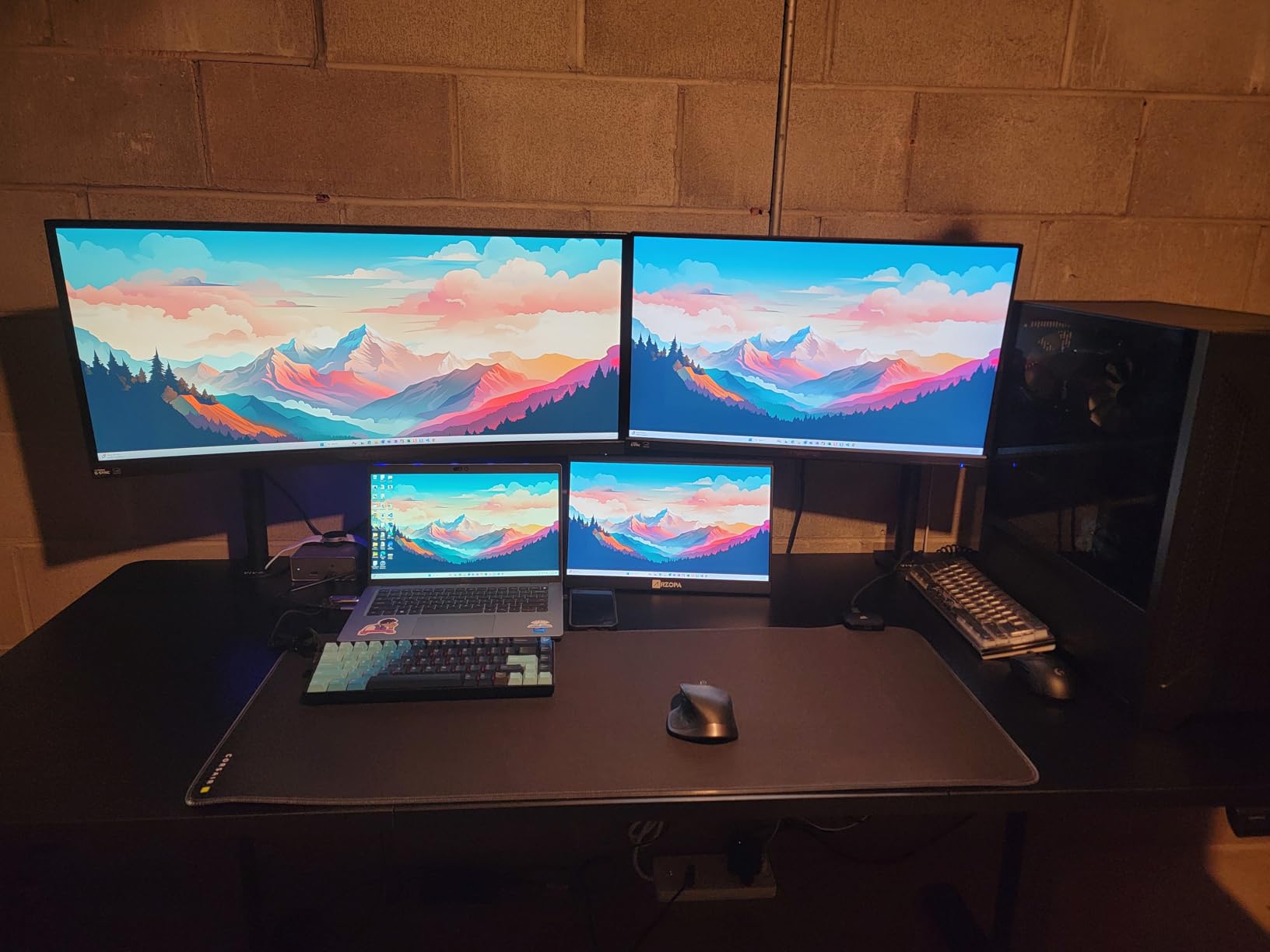 HUANUO 71 x 30 inch Electric Standing Desk, Powerful Brushless Motor Large Height Adjustable Table, 4 Memory Preset Sit Stand Up Desk, Home Office Computer Table with Thick T-Shaped Frame customer photo 2