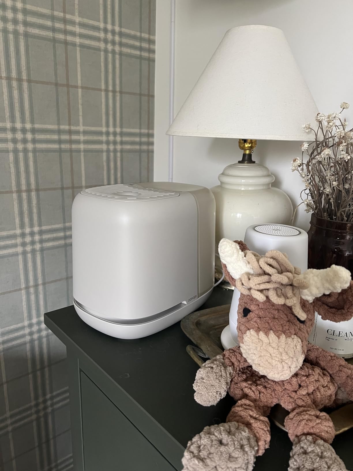 Canopy Bedside Humidifier 2.0, White, 36 HR Run Time, 2.5L Capacity - Reading Light & White Noise - Alleviate Symptoms of Allergies, Flu, Cold, Dry Skin - Humidifier, Filter, Power Cord & Adapter customer photo 2