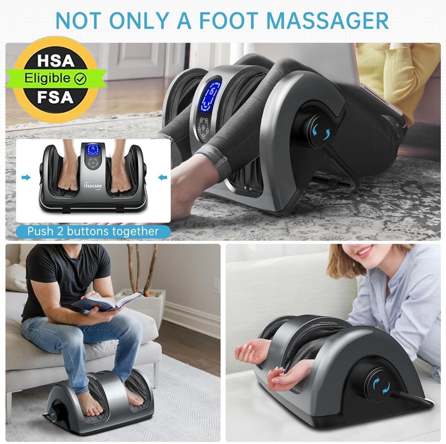 TISSCARE Shiatsu Foot Massager with Heat, FSA Eligible HSA Foot Massager for Plantar Fasciitis, Neuropathy, Circulation and Pain Relief customer photo 2