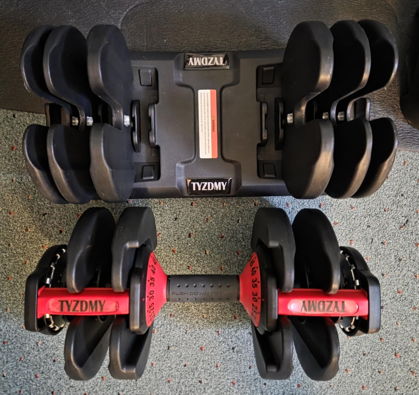 TYZDMY Adjustable Dumbbells Set of 2, Free Weights Dumbbells Set, Adjustable Dumbbell Set, 52.5 lbs pair 105 lbs, 15 in 1, for Men/Women Gym Equipment for Home Strength Training Equipment customer photo 1