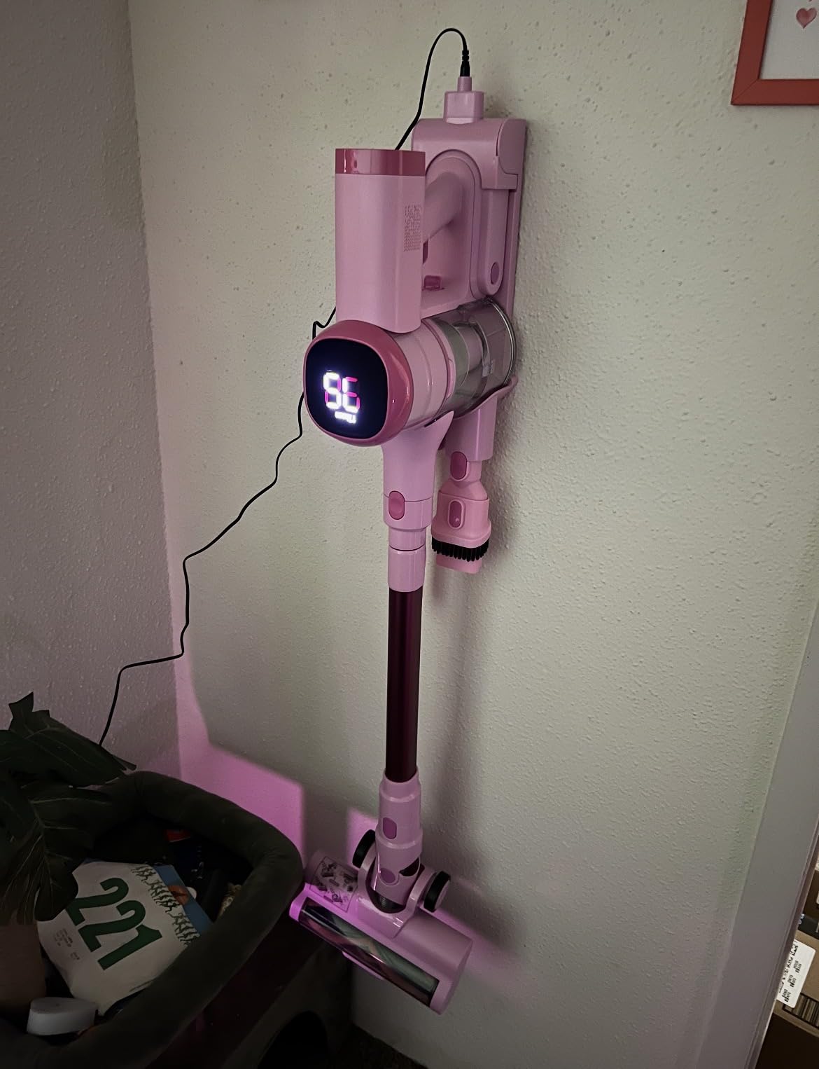 Tikom V500 Cordless Vacuum Cleaner for Home, 40000Pa/450W Stick Vacuum with LED Touch Screen, Charging Wall Dock, Anti-Tangle, Lightweight Handheld Vacuum for Pet Hair, Hard Floor, Carpet, Blue customer photo 2