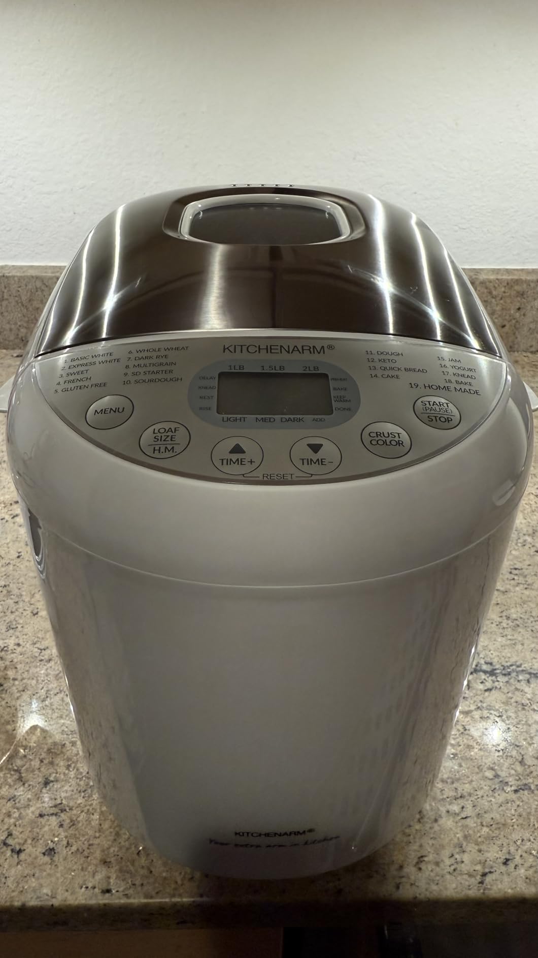 KITCHENARM 19-in-1 HANDY Bread Machine with Homemade Cycle and Gluten Free Setting - Beginner Friendly 2LB 1.5LB 1LB White Bread Maker Machine with Recipes and Delay Timer customer photo 2