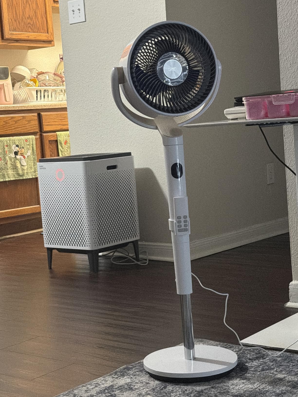 DREO Smart Fan for Bedroom, 120° +120° Omni-Directional Oscillating Fans, 100ft Quiet Pedestal Fan with RGB Light, 9 Speeds, 6 Modes, 20dB, 8H Timer, Wi-Fi/Voice/Alexa, 35-40