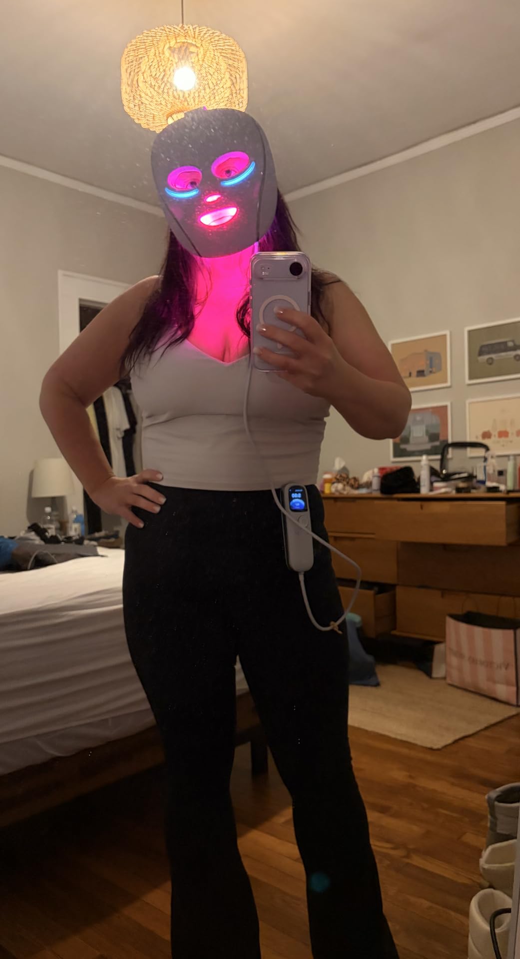 Shark CryoGlow LED Face Mask with Under-Eye Cooling, Anti-Aging & Blemish Repair, Red & Blue LED, Infrared Light Therapy, USB-C, Remote Control, Storage Bag, Blue Frost, FW312 customer photo 2