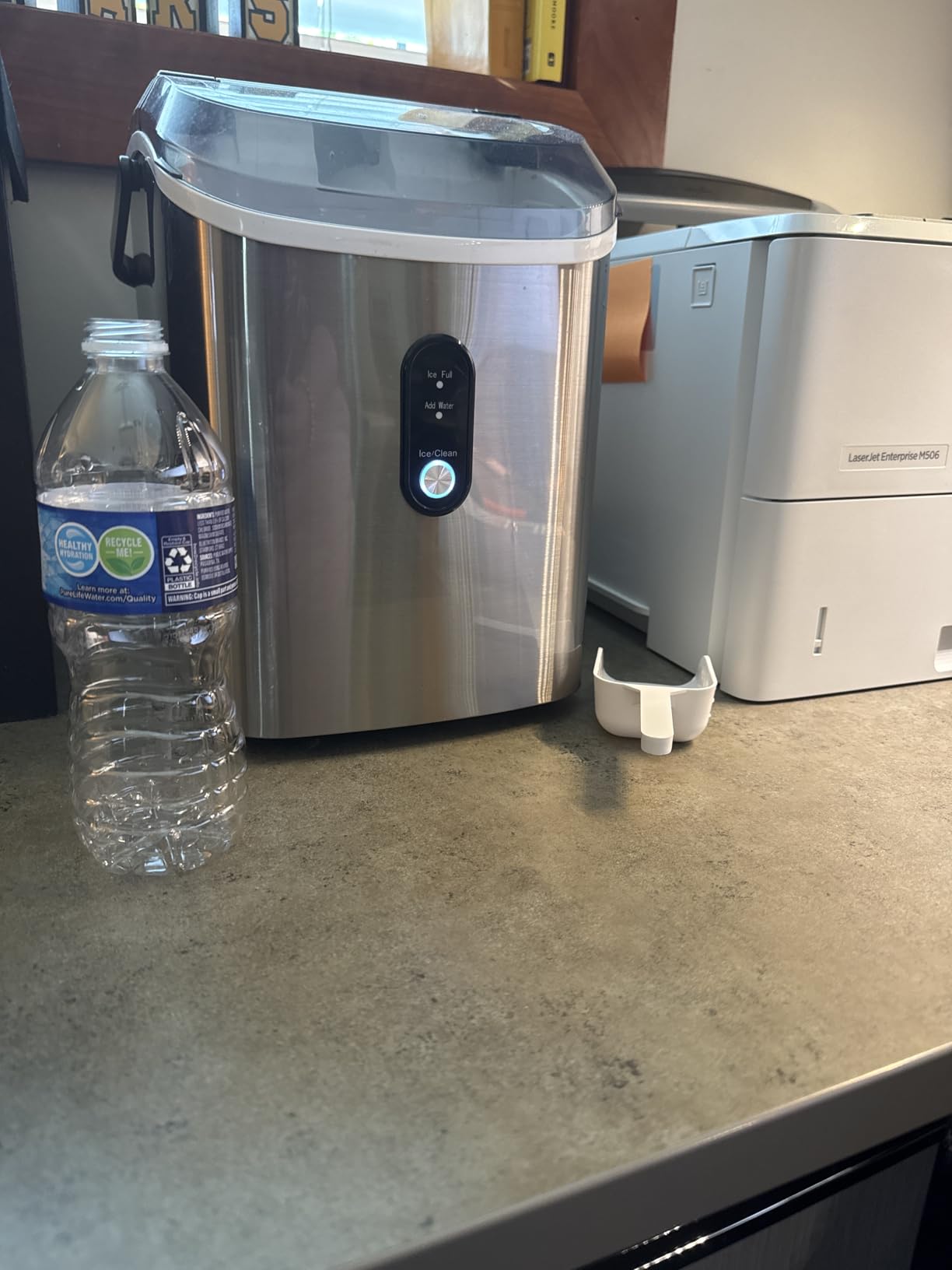 Antarctic Star Nugget Ice Maker Countertop with Soft Chewable Ice, Portable Sonic Ice Maker with Basket and Scoop, Removable Top Cover, Auto-Cleaning for Home/Party/RV/Camping (Stainless Steel Silver) customer photo 1