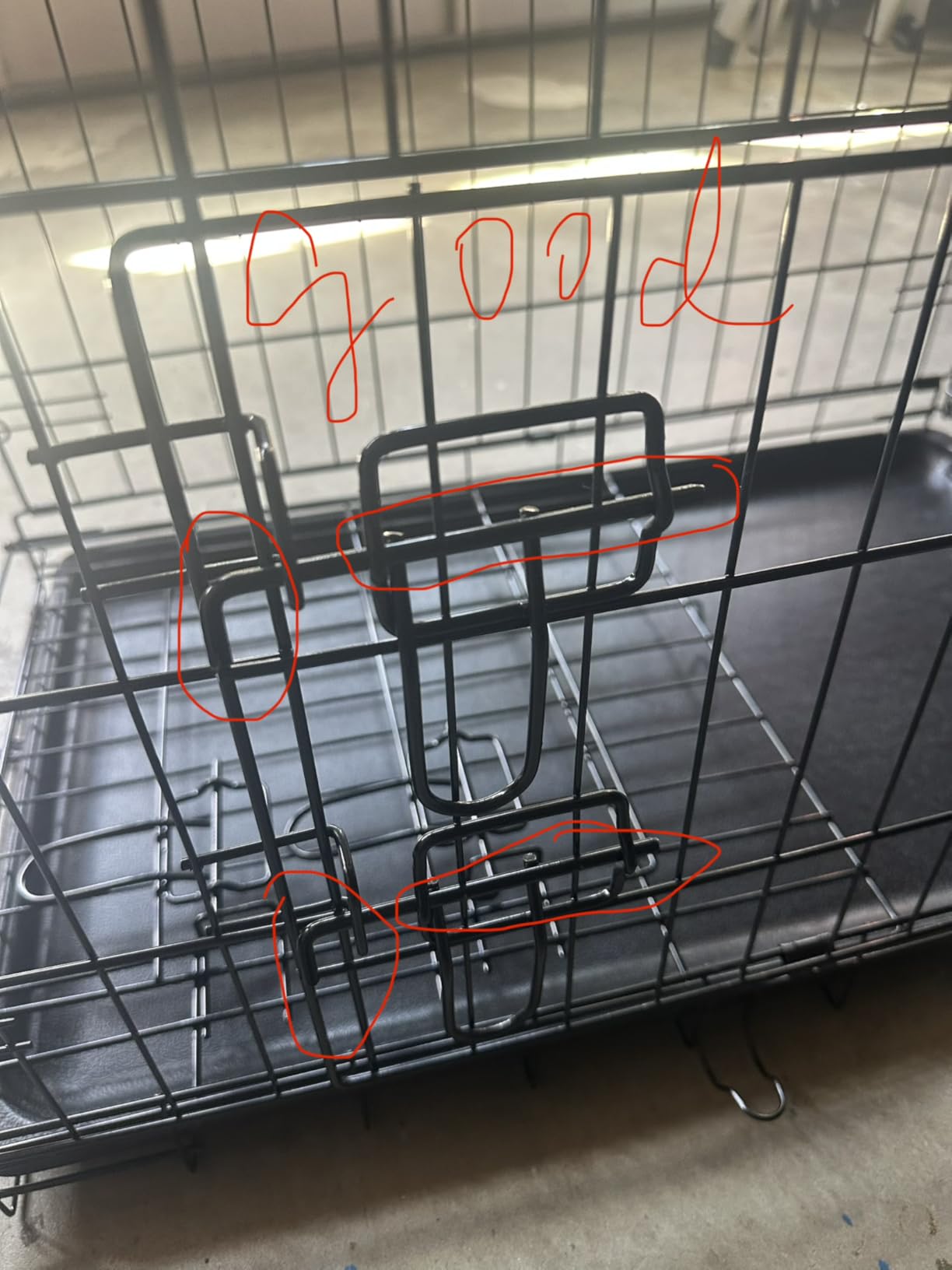 FDW Extra Large Dog Crate Dog Kennel Cage with Double Door, 48 inch Folding Metal Wire Dog Cage with Removable Tray & Divider Panel, Pet Crate for Large Dogs, Black customer photo 1