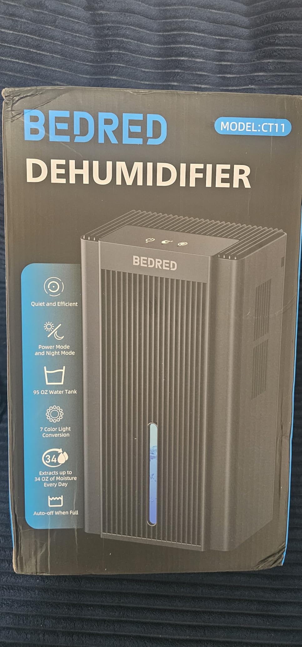 Dehumidifier, 95OZ Dehumidifier for Home 1000 Sq.Ft - Quiet with Auto Shut Off & Relaxing 7 Color Ambient Light, Ideal for Livingroom, Bedroom, Basement customer photo 2